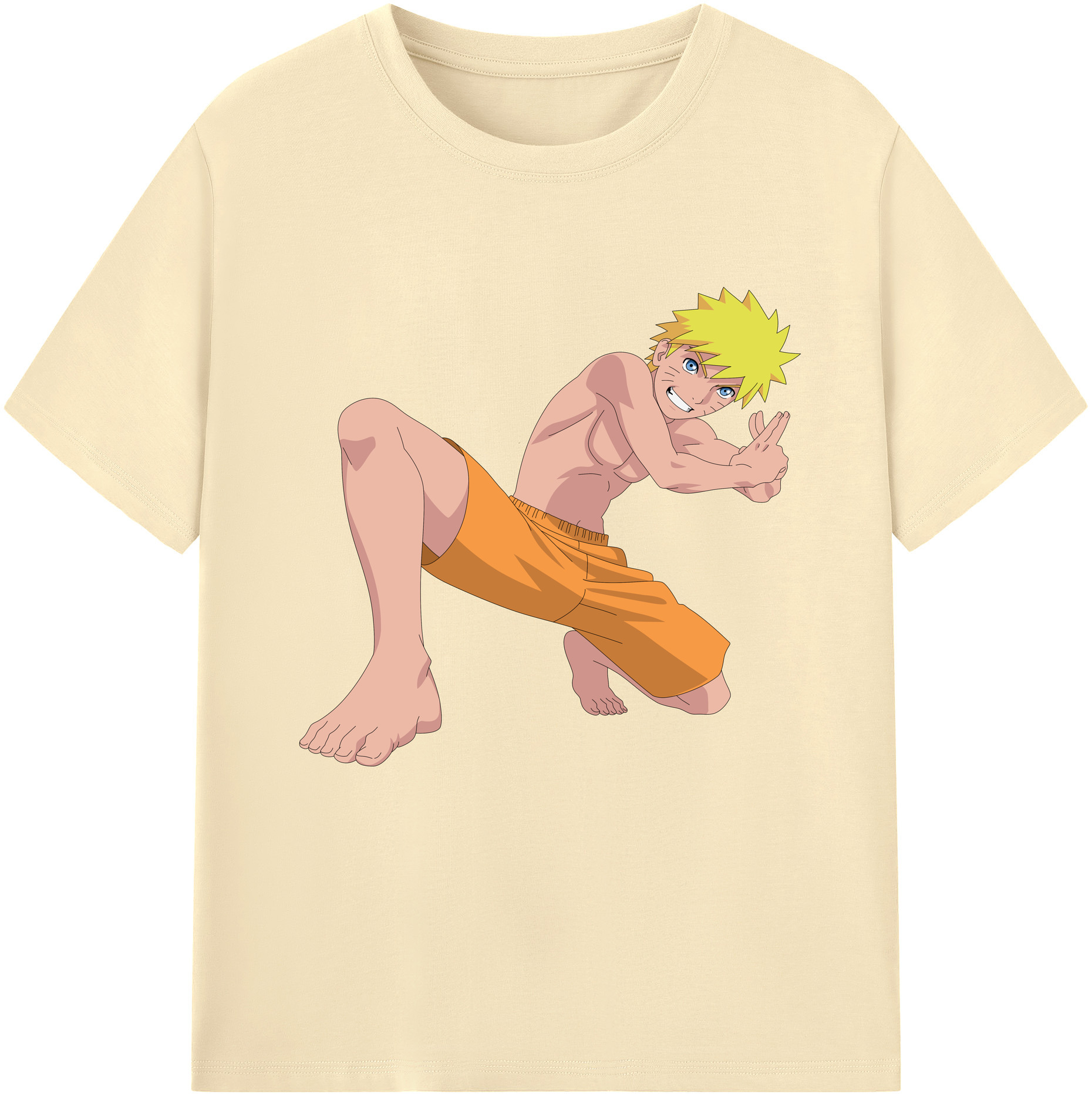 （画像用） NARUTO -ナルト- うずまき ナルト Uzumaki Naruto 綿100％半袖Tシャツ（フロントプリント）