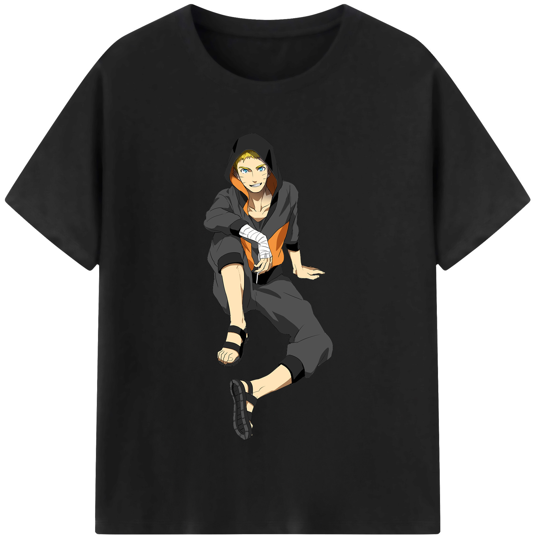 （画像用） NARUTO -ナルト- うずまき ナルト Uzumaki Naruto 綿100％半袖Tシャツ（フロントプリント）