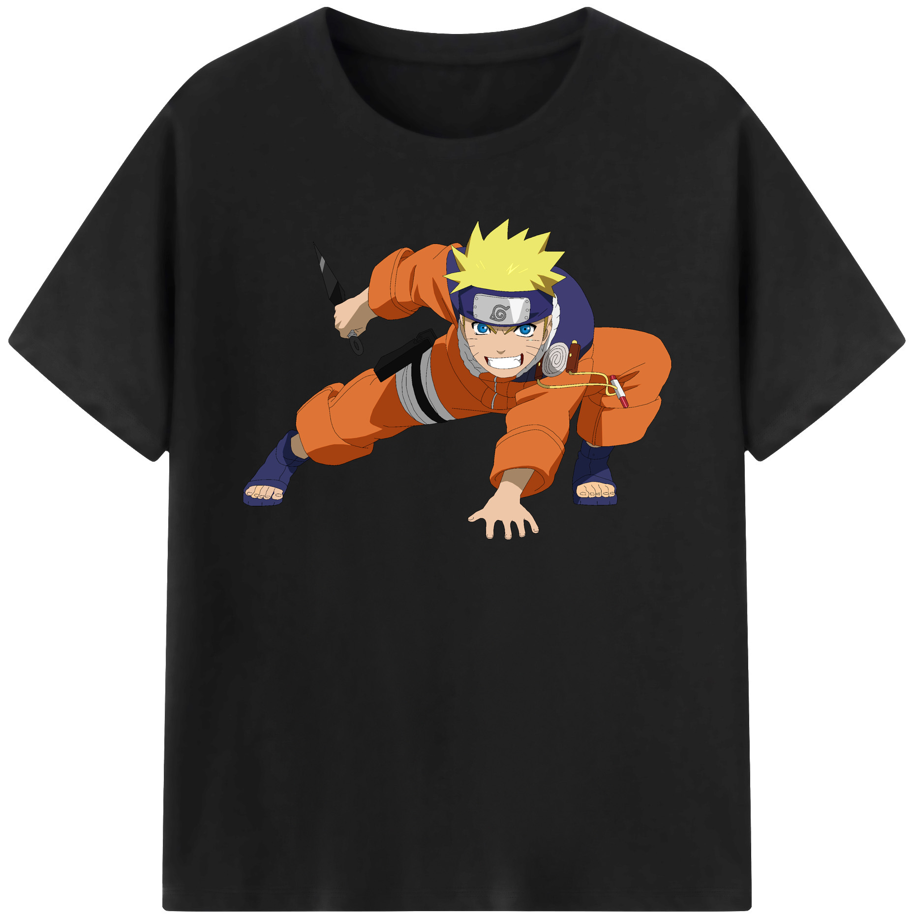 （画像用） NARUTO -ナルト- うずまき ナルト Uzumaki Naruto 綿100％半袖Tシャツ（フロントプリント）