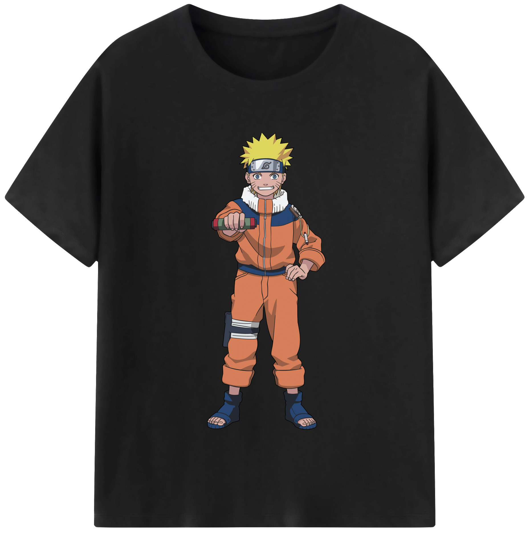 （画像用） NARUTO -ナルト- うずまき ナルト Uzumaki Naruto 綿100％半袖Tシャツ（フロントプリント）