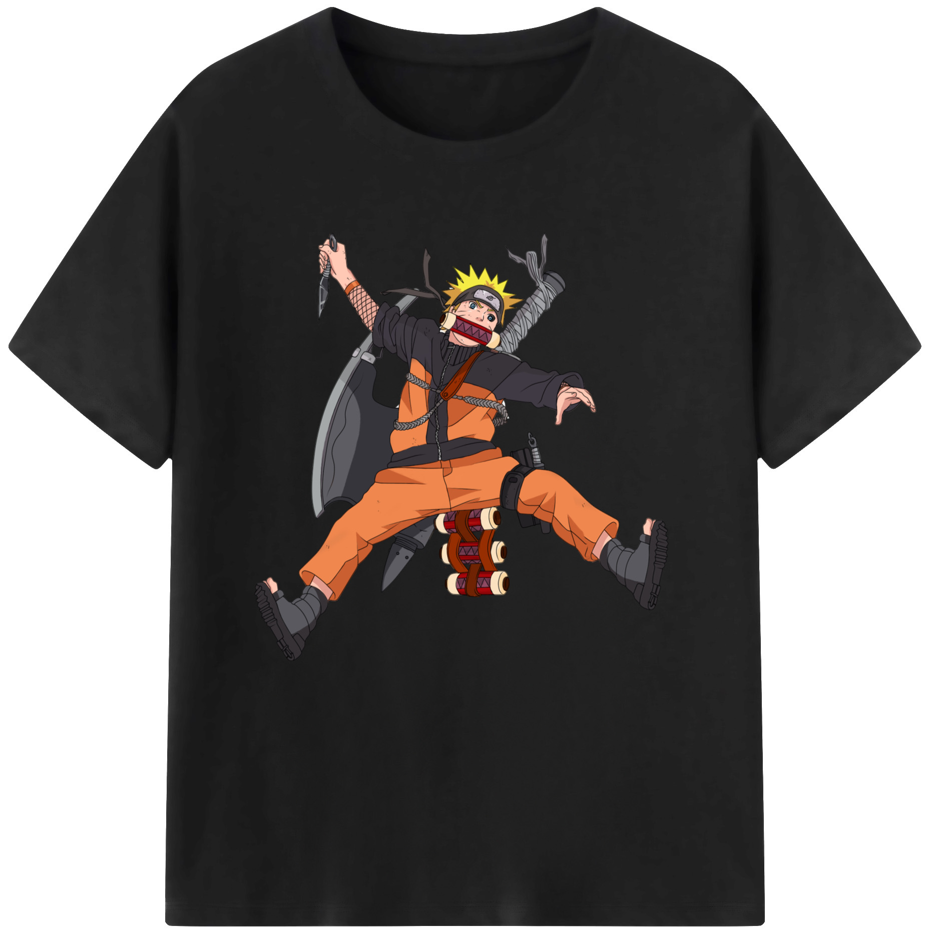 （画像用） NARUTO -ナルト- うずまき ナルト Uzumaki Naruto 綿100％半袖Tシャツ（フロントプリント）