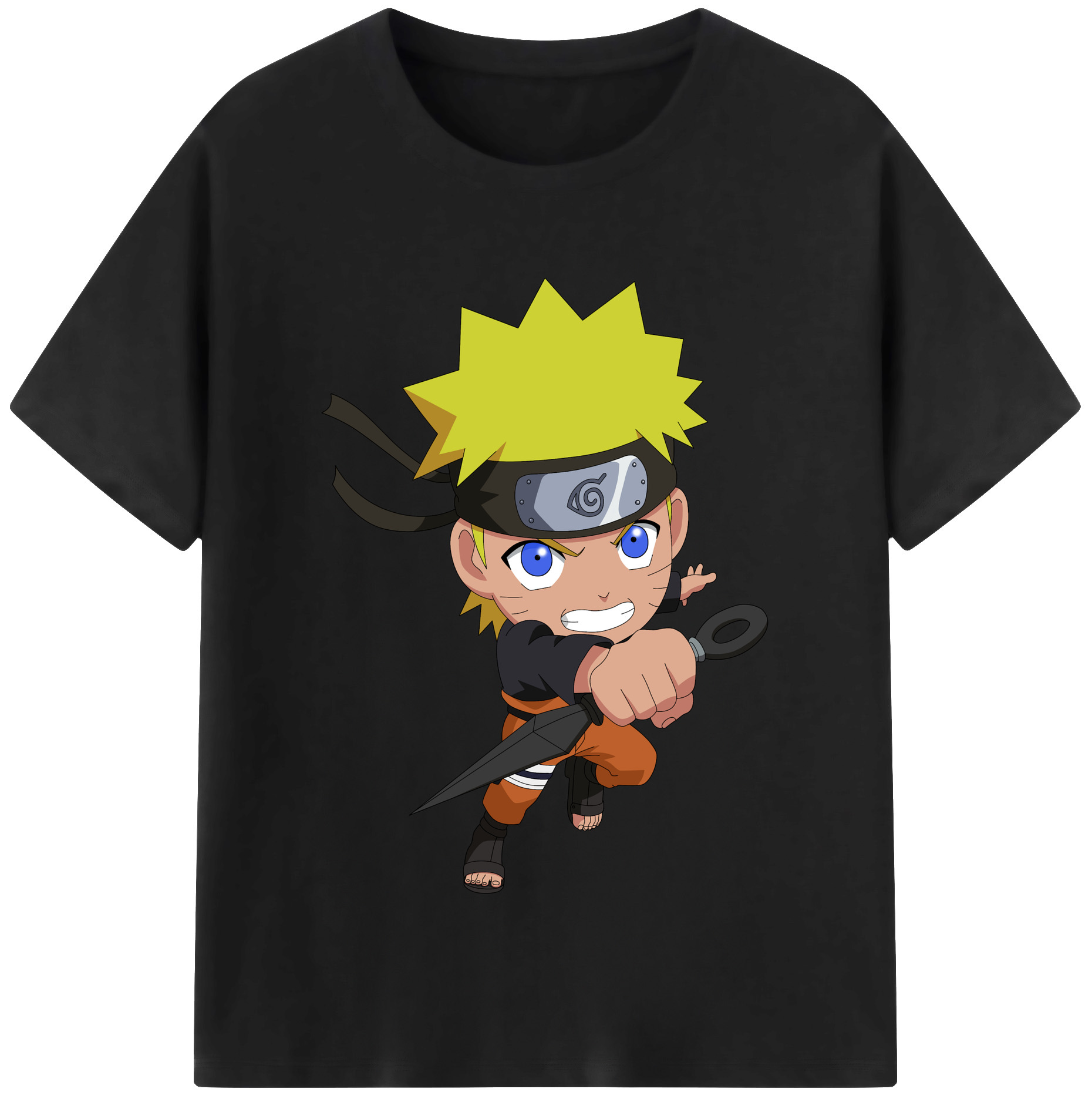 （画像用） NARUTO -ナルト- うずまき ナルト Uzumaki Naruto 綿100％半袖Tシャツ（フロントプリント）