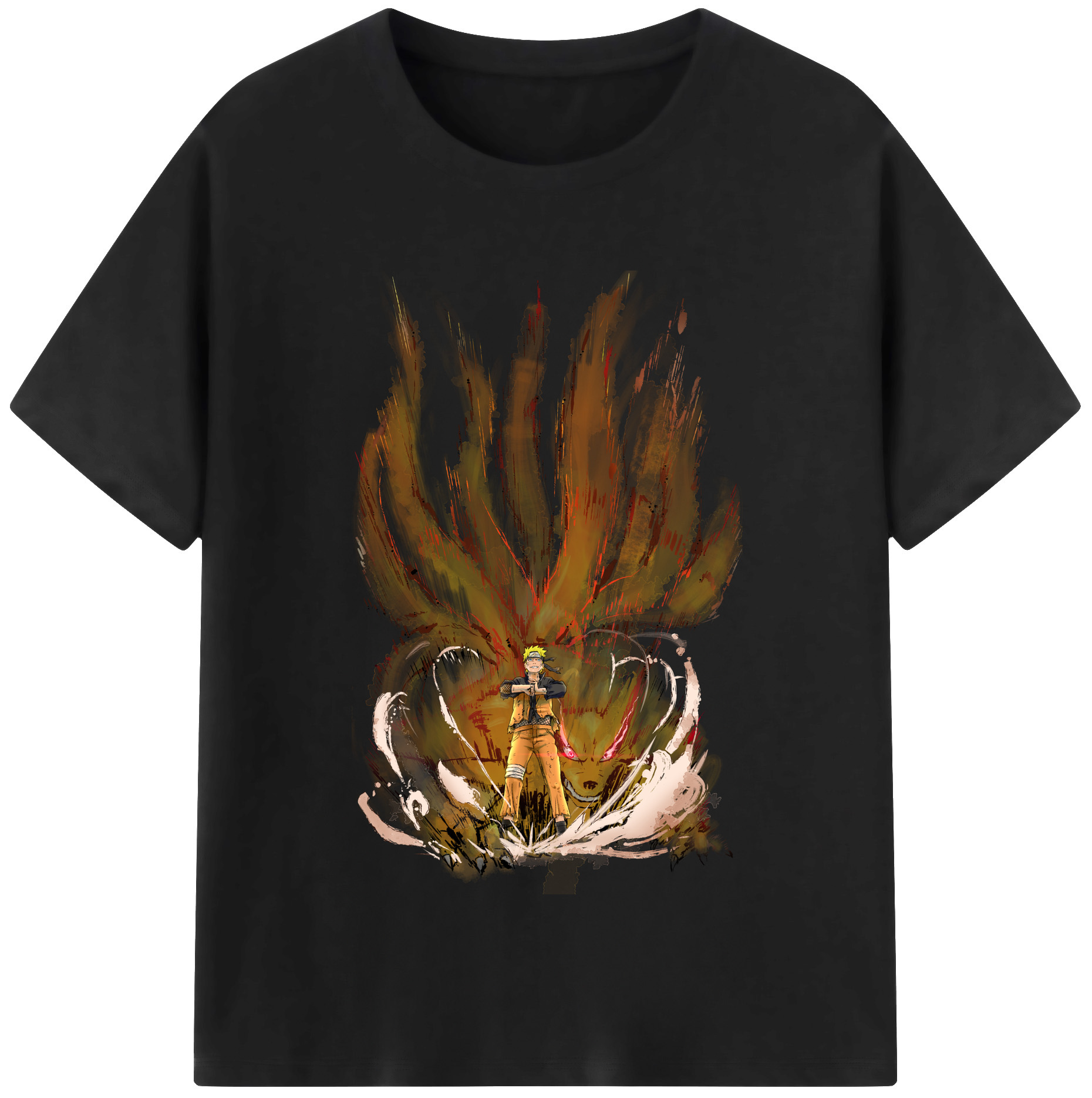 （画像用） NARUTO -ナルト- うずまき ナルト Uzumaki Naruto 綿100％半袖Tシャツ（フロントプリント）
