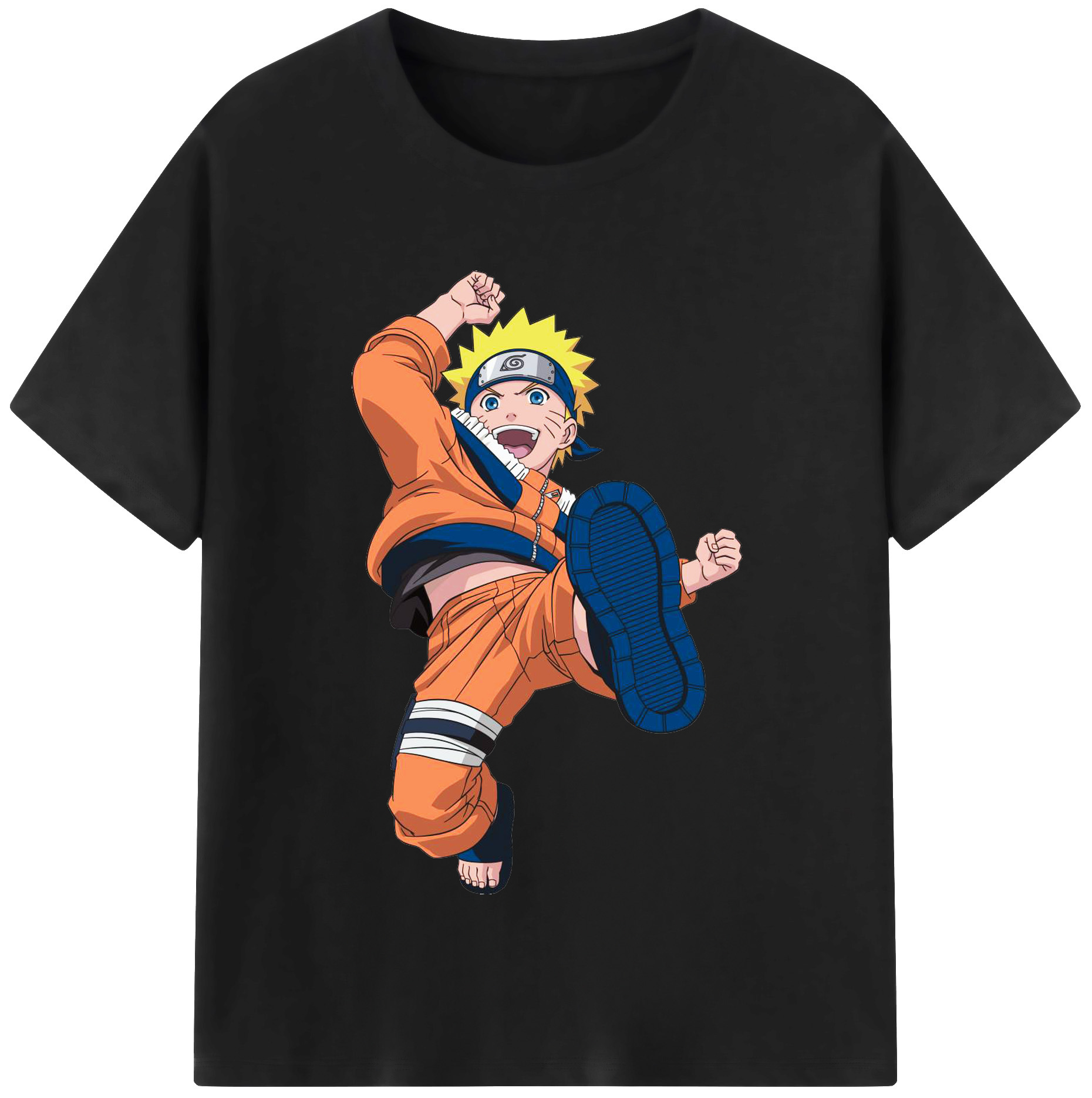 （画像用） NARUTO -ナルト- うずまき ナルト Uzumaki Naruto 綿100％半袖Tシャツ（フロントプリント）