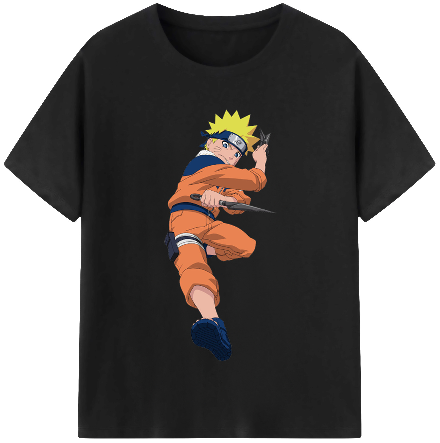 （画像用） NARUTO -ナルト- うずまき ナルト Uzumaki Naruto 綿100％半袖Tシャツ（フロントプリント）
