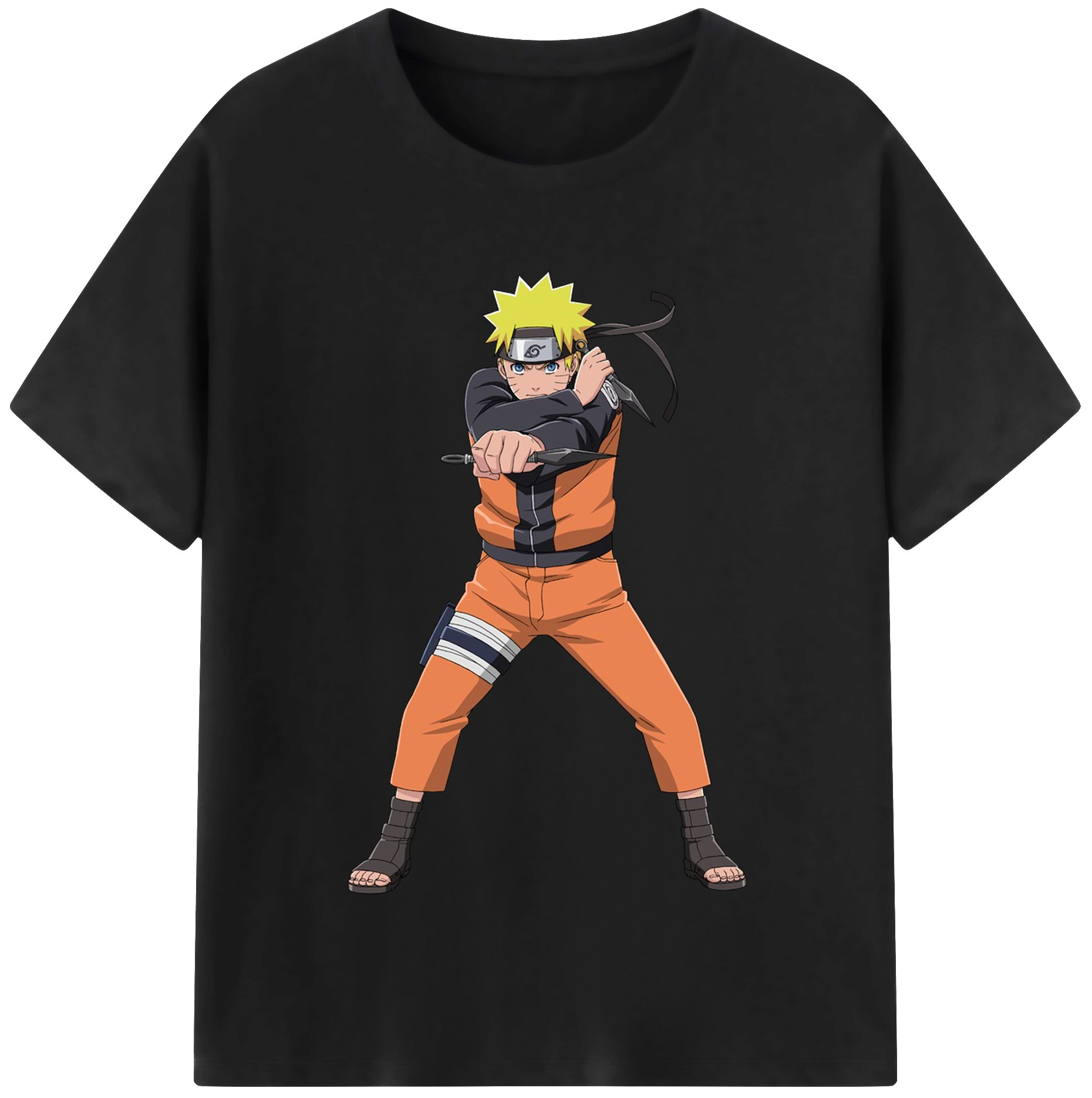 （画像用） NARUTO -ナルト- うずまき ナルト Uzumaki Naruto 綿100％半袖Tシャツ（フロントプリント）