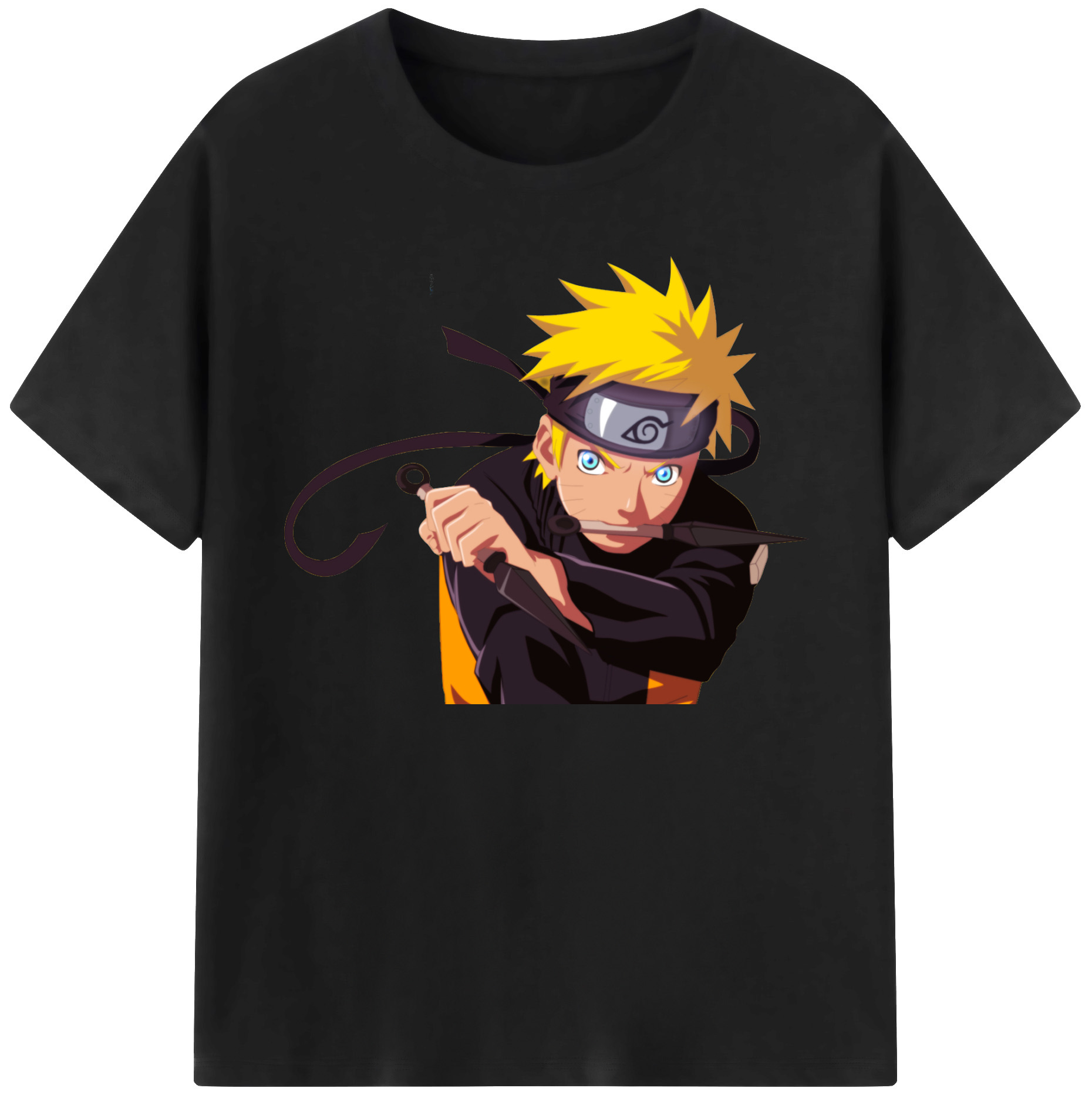 （画像用） NARUTO -ナルト- うずまき ナルト Uzumaki Naruto 綿100％半袖Tシャツ（フロントプリント）