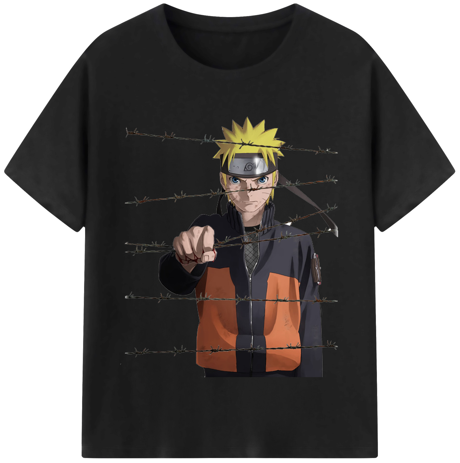 （画像用） NARUTO -ナルト- うずまき ナルト Uzumaki Naruto 綿100％半袖Tシャツ（フロントプリント）