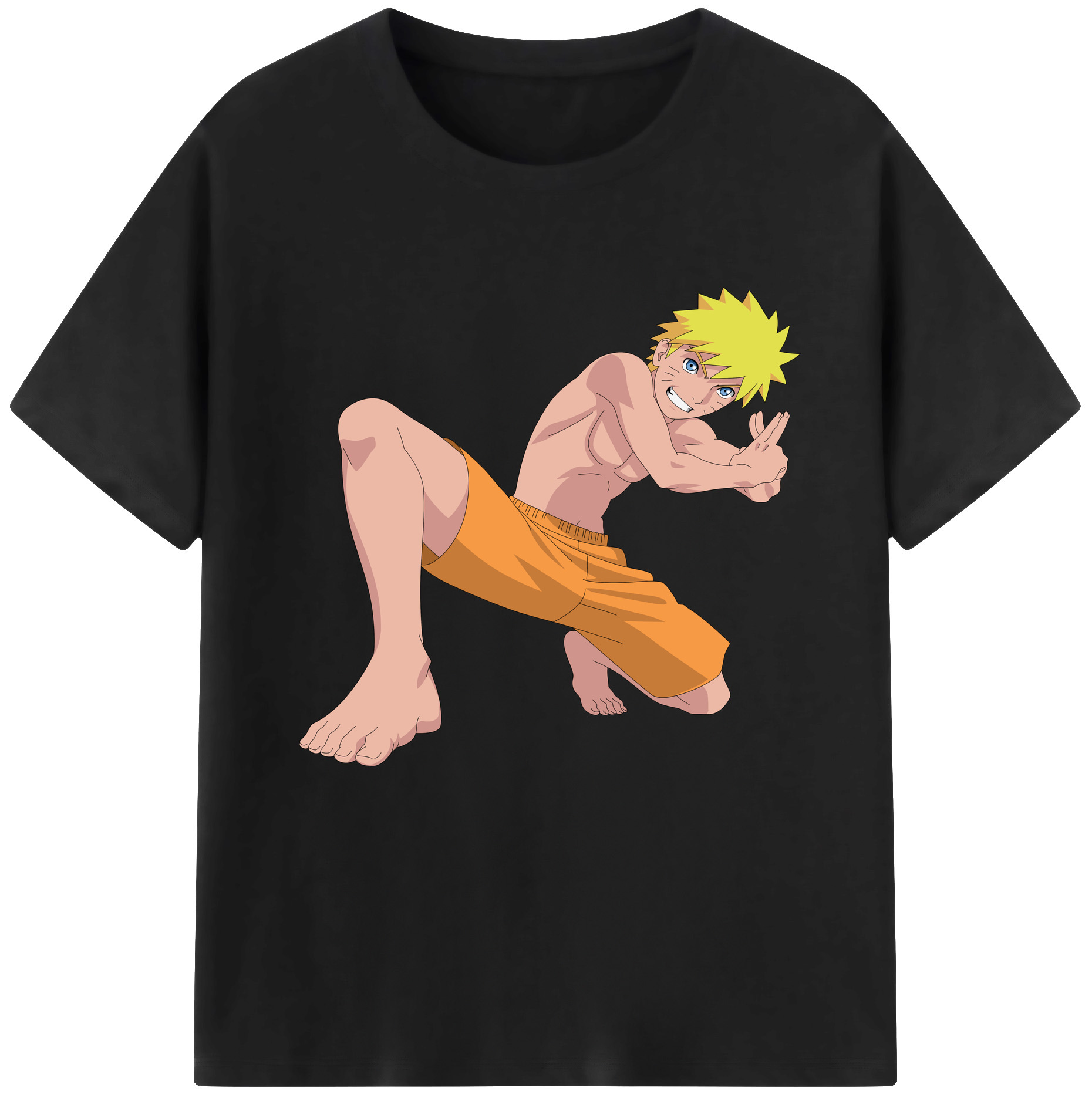 （画像用） NARUTO -ナルト- うずまき ナルト Uzumaki Naruto 綿100％半袖Tシャツ（フロントプリント）