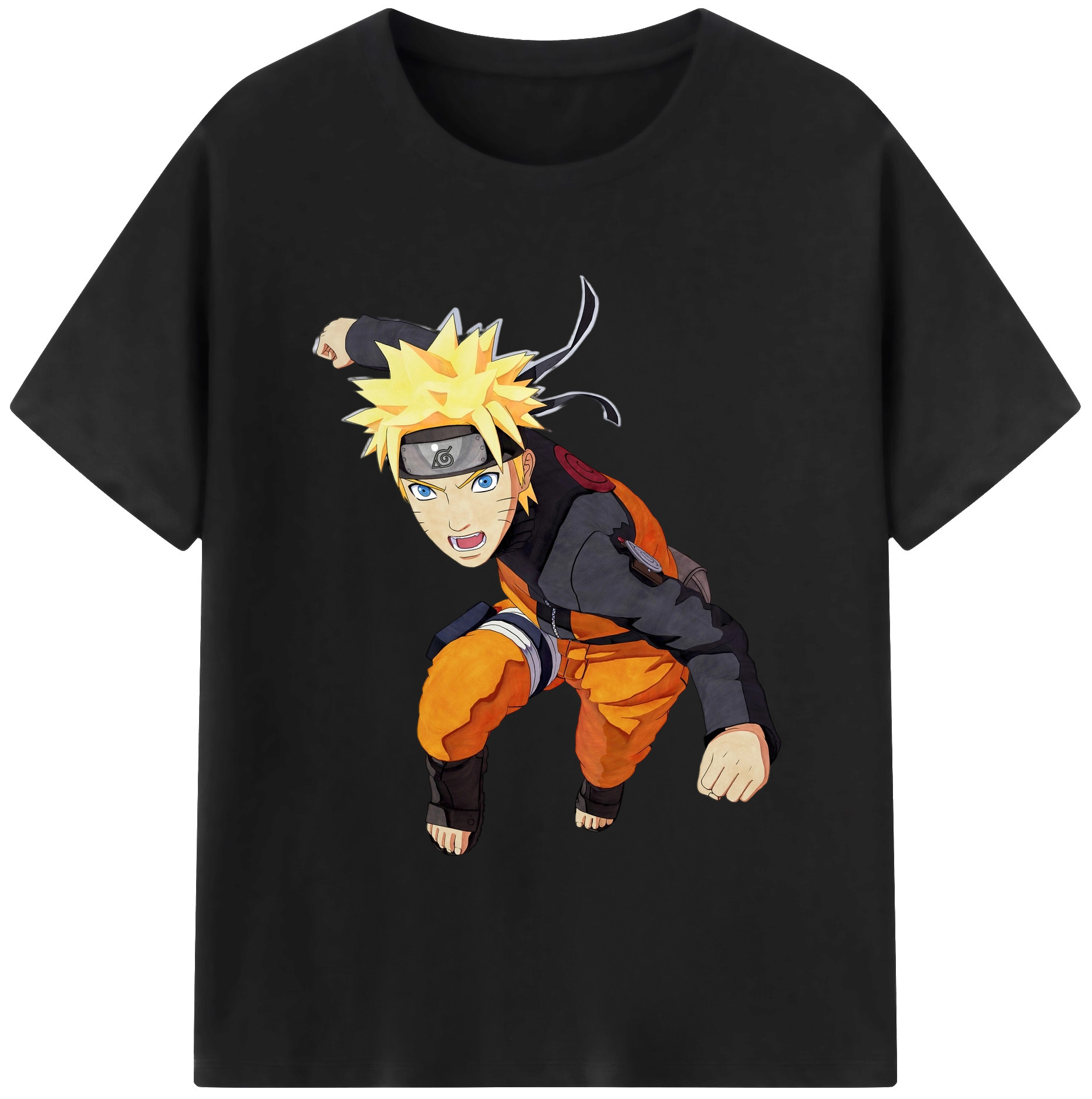 （画像用） NARUTO -ナルト- うずまき ナルト Uzumaki Naruto 綿100％半袖Tシャツ（フロントプリント）