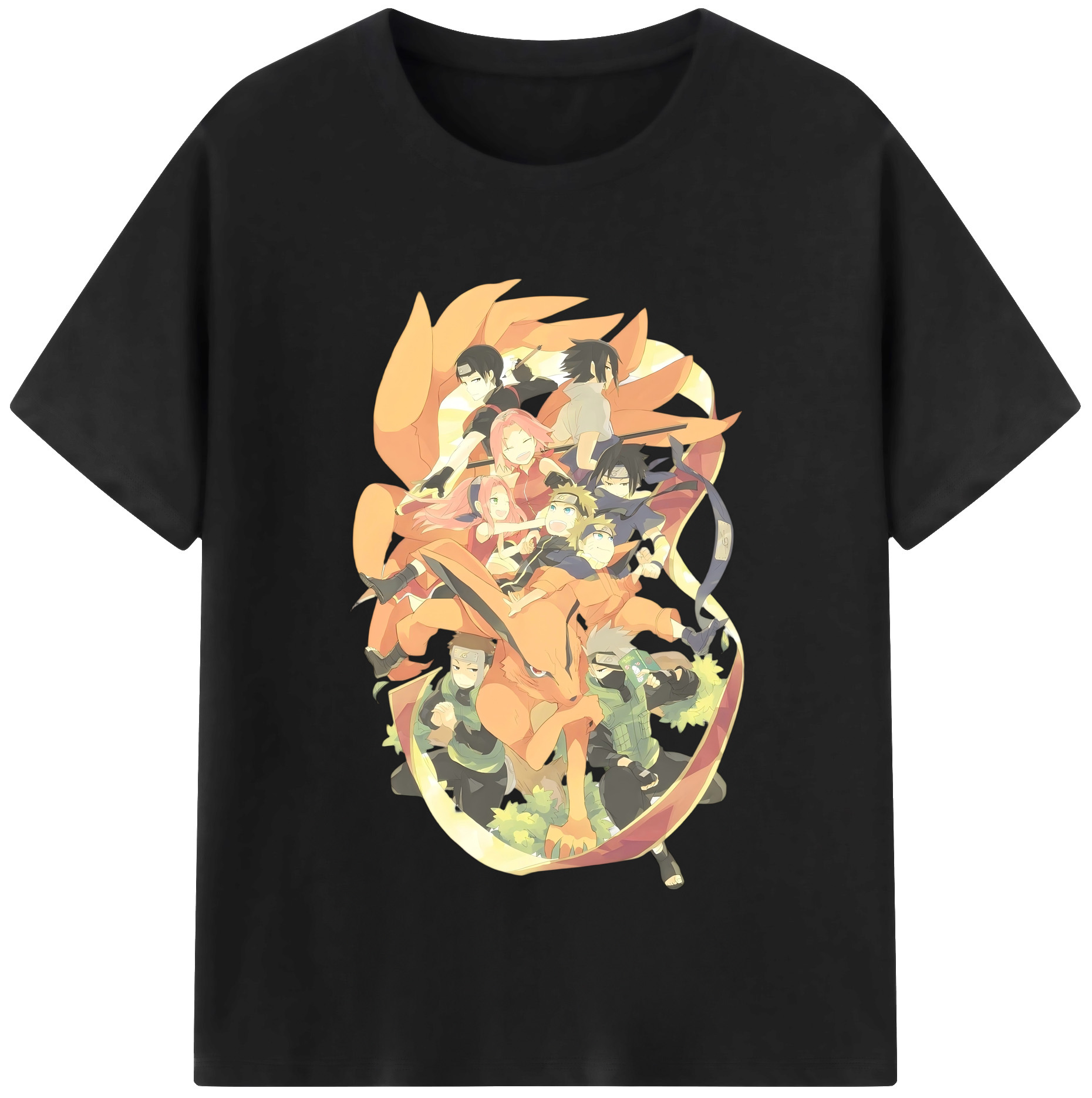 （画像用） NARUTO -ナルト- うずまき ナルト Uzumaki Naruto 綿100％半袖Tシャツ（フロントプリント）