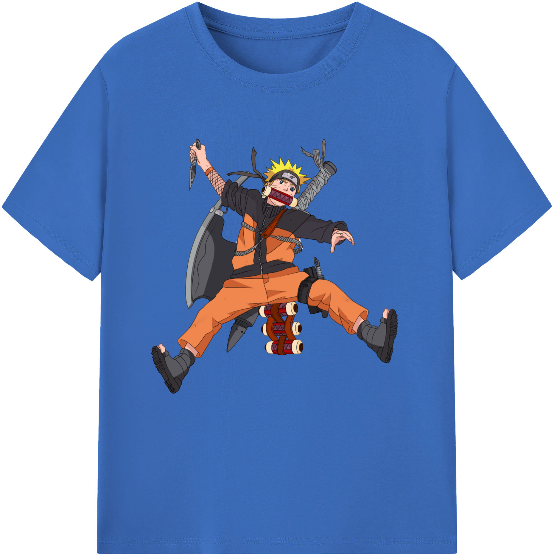 （画像用） NARUTO -ナルト- うずまき ナルト Uzumaki Naruto 綿100％半袖Tシャツ（フロントプリント）