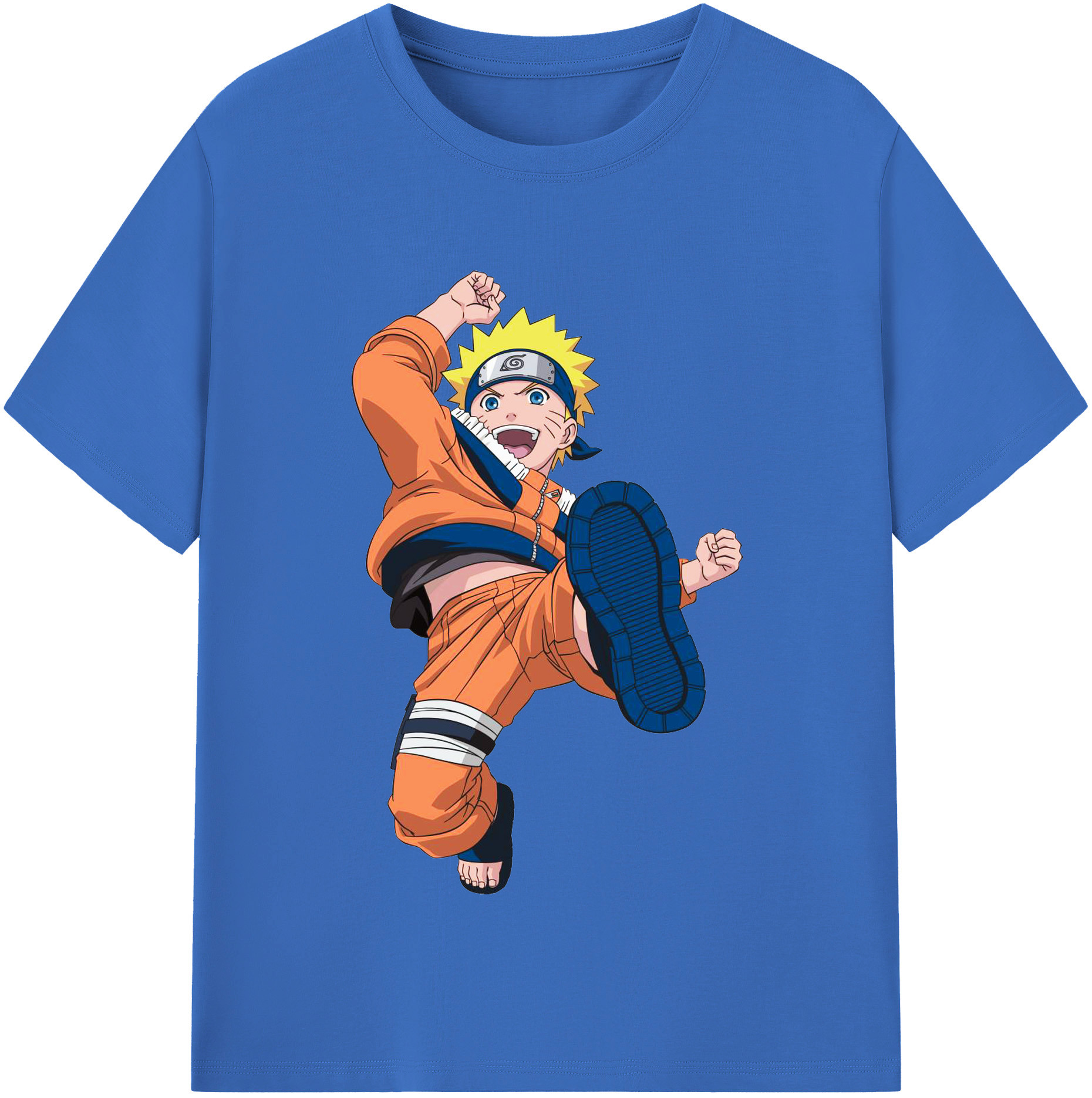 （画像用） NARUTO -ナルト- うずまき ナルト Uzumaki Naruto 綿100％半袖Tシャツ（フロントプリント）