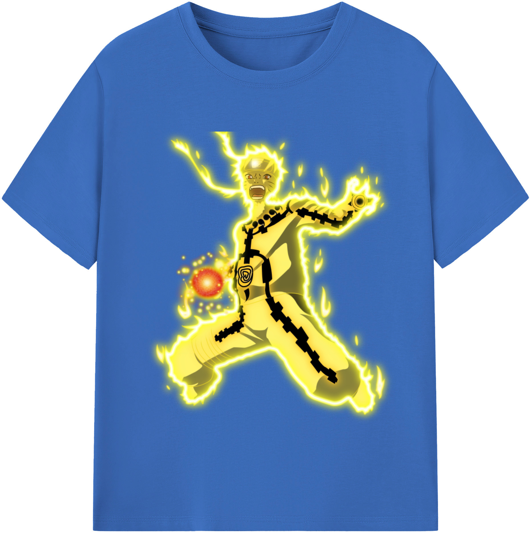 （画像用） NARUTO -ナルト- うずまき ナルト Uzumaki Naruto 綿100％半袖Tシャツ（フロントプリント）