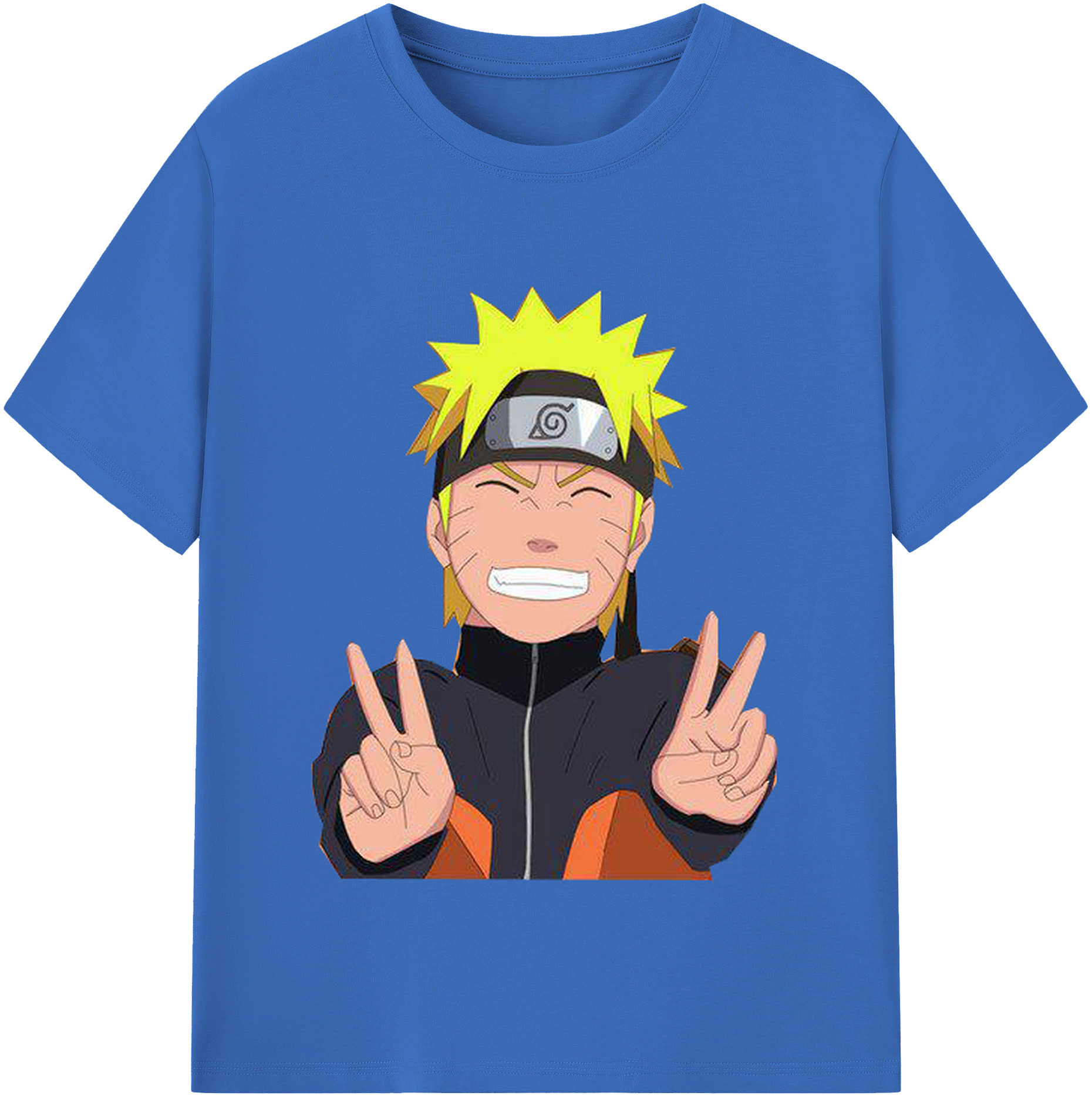 （画像用） NARUTO -ナルト- うずまき ナルト Uzumaki Naruto 綿100％半袖Tシャツ（フロントプリント）