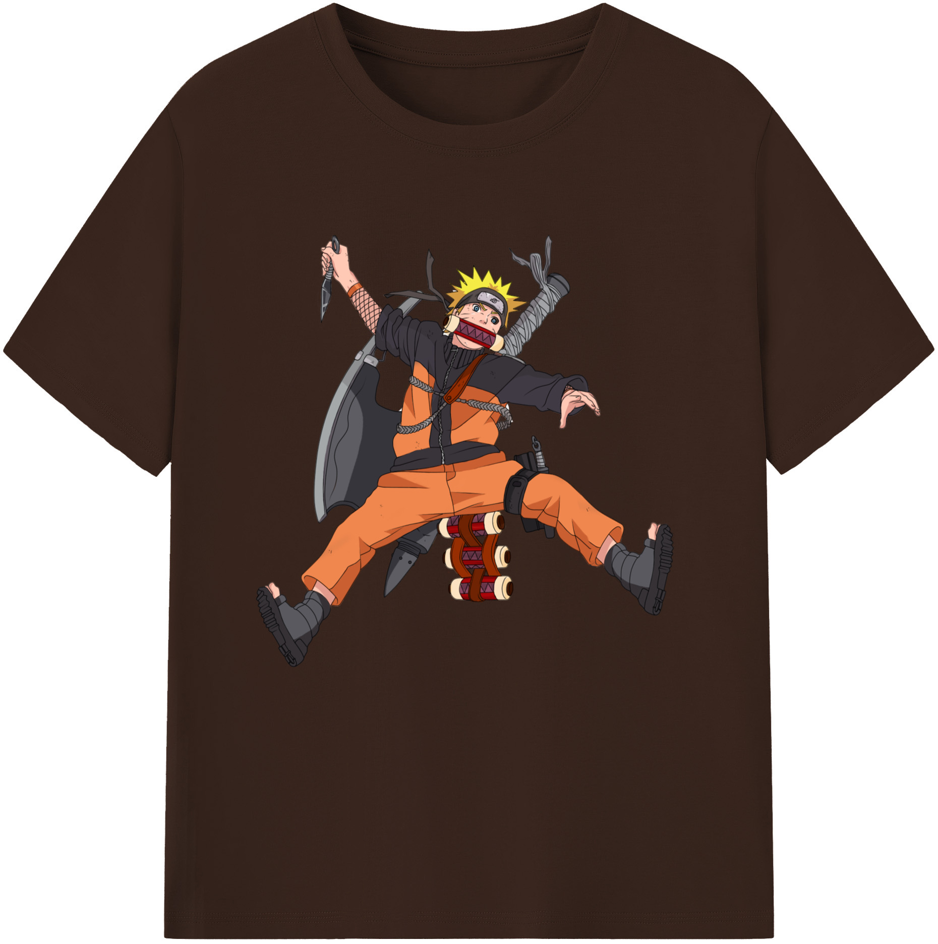 （画像用） NARUTO -ナルト- うずまき ナルト Uzumaki Naruto 綿100％半袖Tシャツ（フロントプリント）