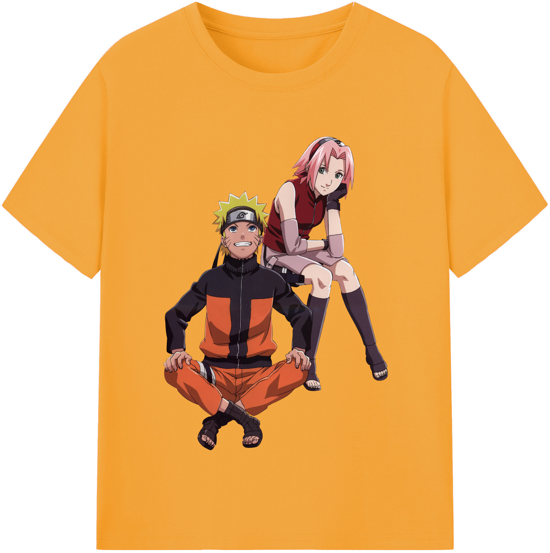 （画像用） NARUTO -ナルト- うずまき ナルト Uzumaki Naruto 綿100％半袖Tシャツ（フロントプリント）