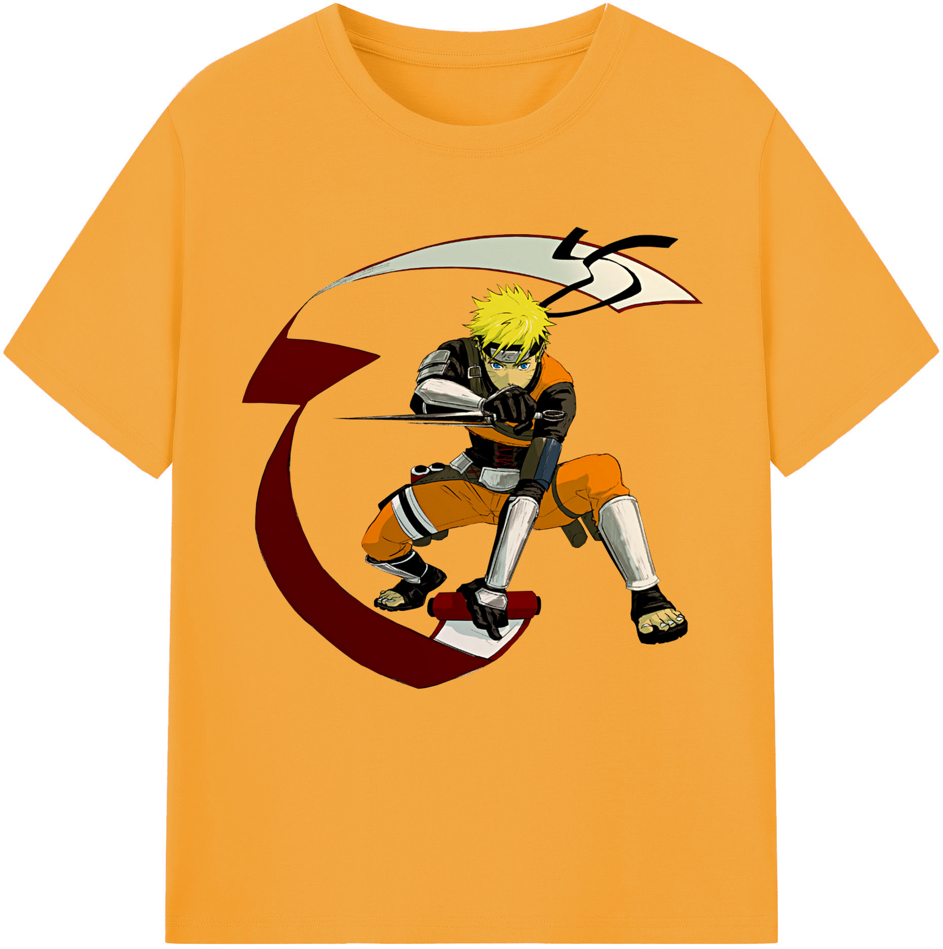 （画像用） NARUTO -ナルト- うずまき ナルト Uzumaki Naruto 綿100％半袖Tシャツ（フロントプリント）