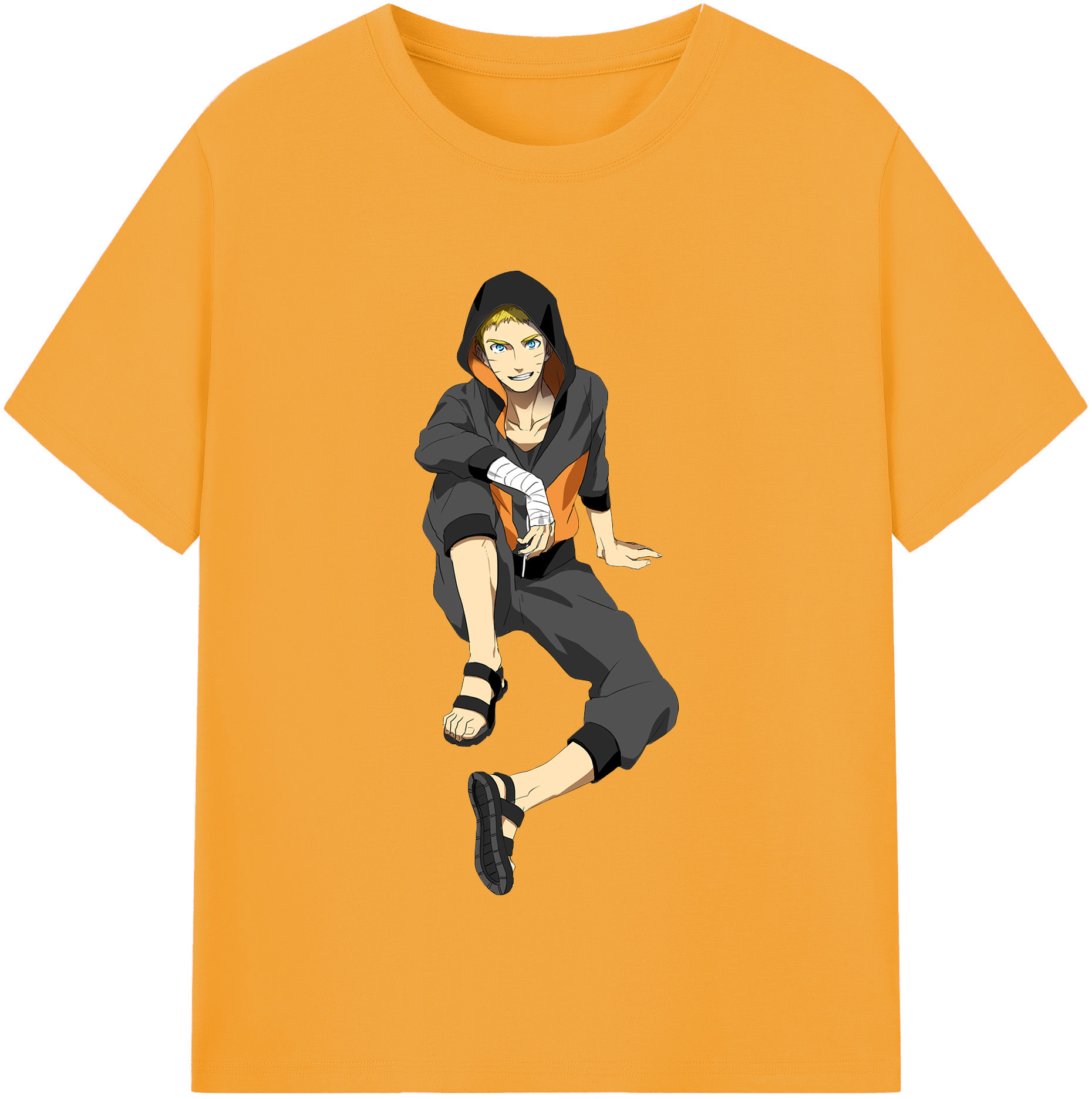 （画像用） NARUTO -ナルト- うずまき ナルト Uzumaki Naruto 綿100％半袖Tシャツ（フロントプリント）