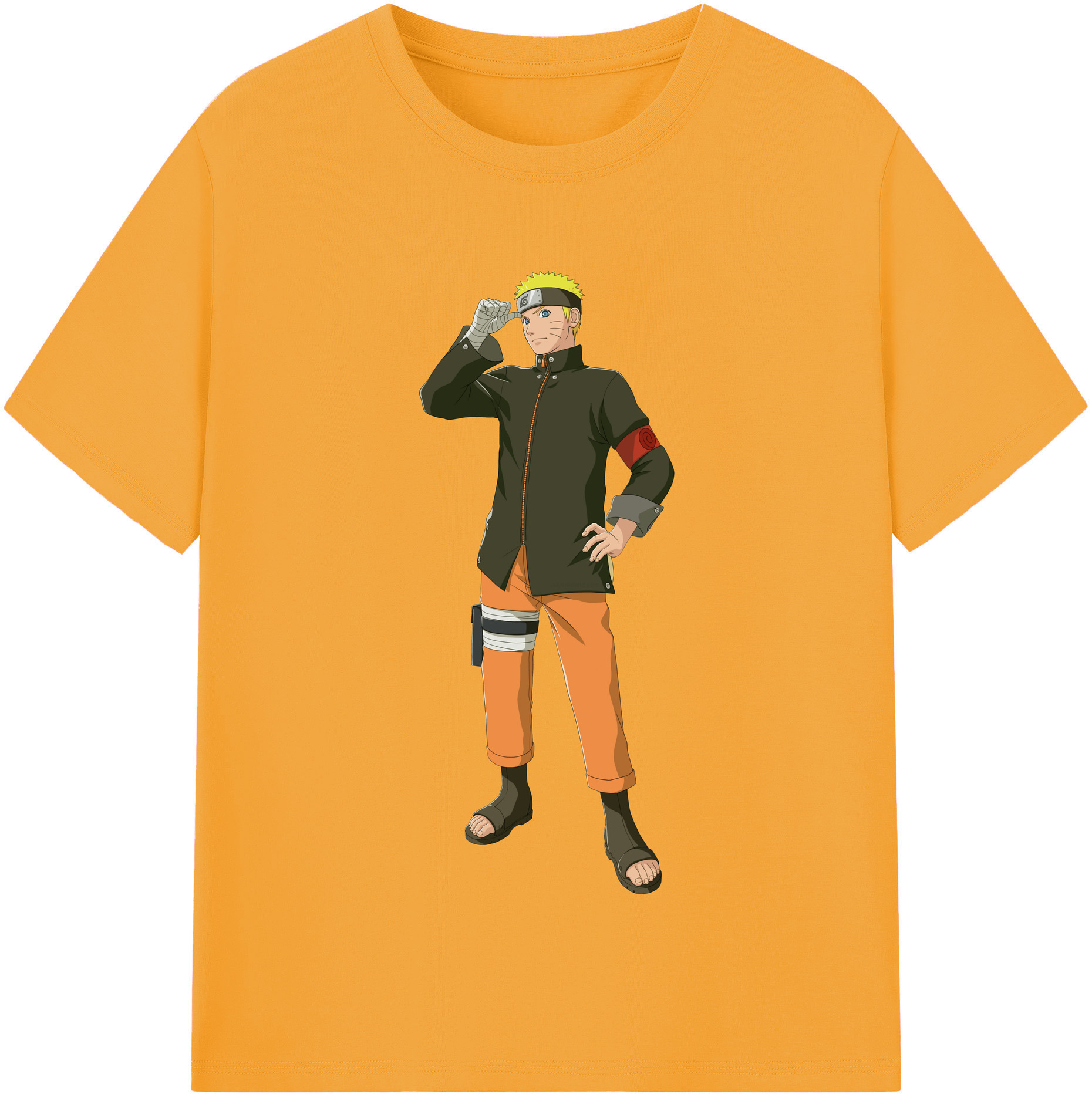 （画像用） NARUTO -ナルト- うずまき ナルト Uzumaki Naruto 綿100％半袖Tシャツ（フロントプリント）
