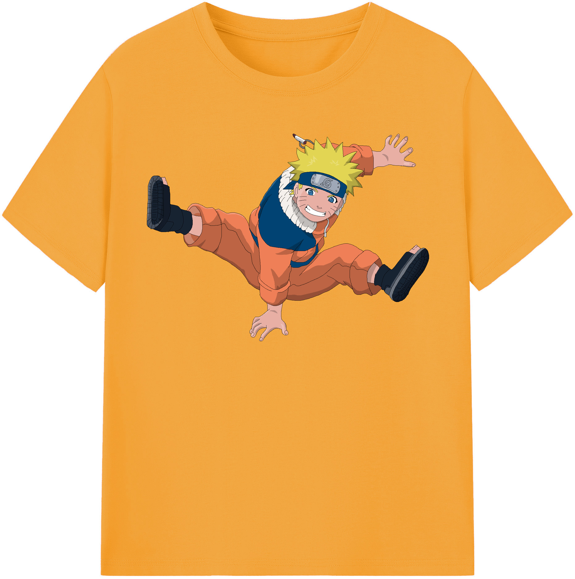 （画像用） NARUTO -ナルト- うずまき ナルト Uzumaki Naruto 綿100％半袖Tシャツ（フロントプリント）