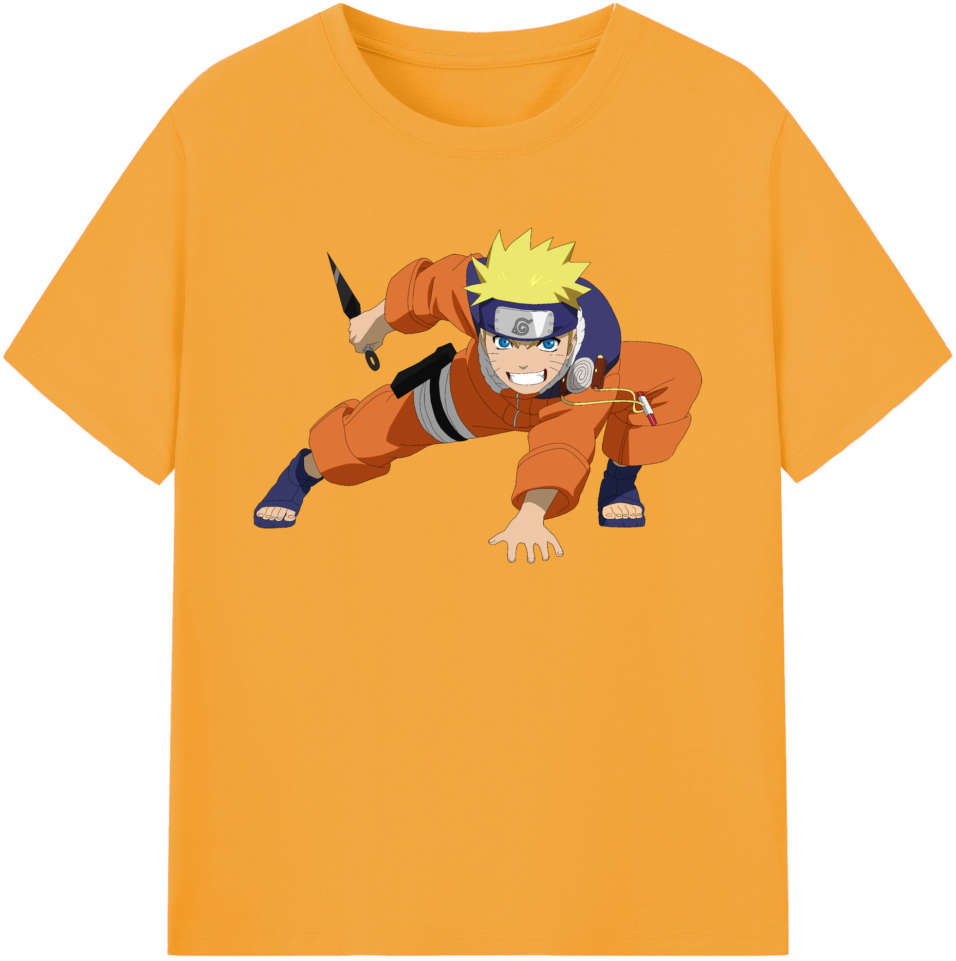 （画像用） NARUTO -ナルト- うずまき ナルト Uzumaki Naruto 綿100％半袖Tシャツ（フロントプリント）