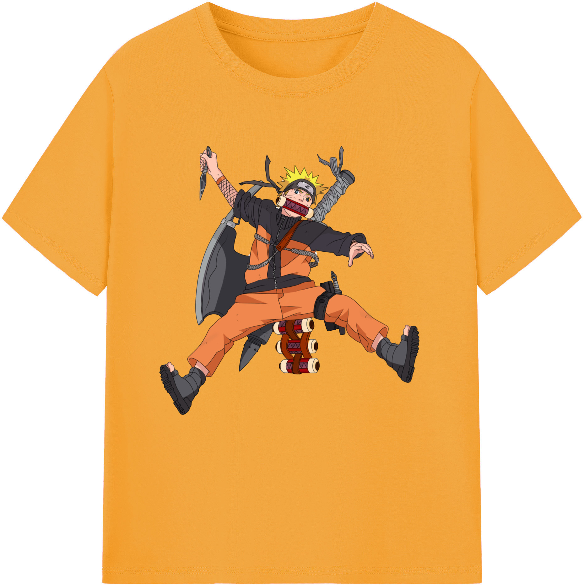 （画像用） NARUTO -ナルト- うずまき ナルト Uzumaki Naruto 綿100％半袖Tシャツ（フロントプリント）