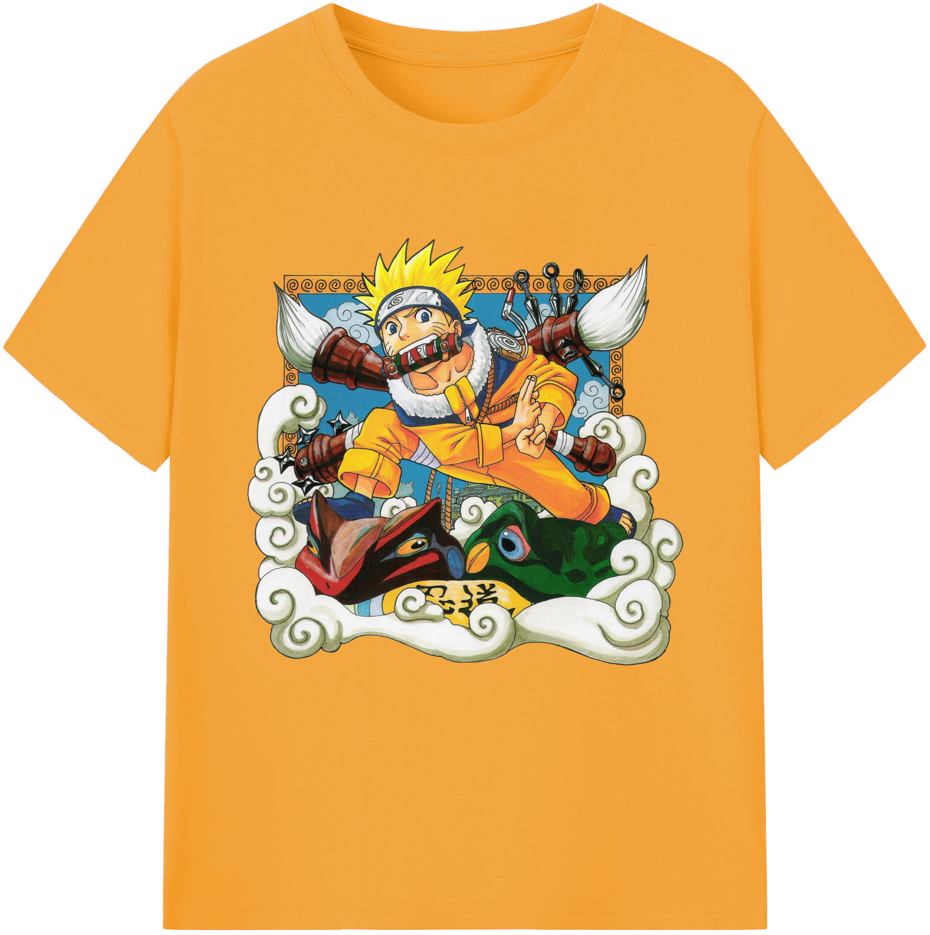 （画像用） NARUTO -ナルト- うずまき ナルト Uzumaki Naruto 綿100％半袖Tシャツ（フロントプリント）
