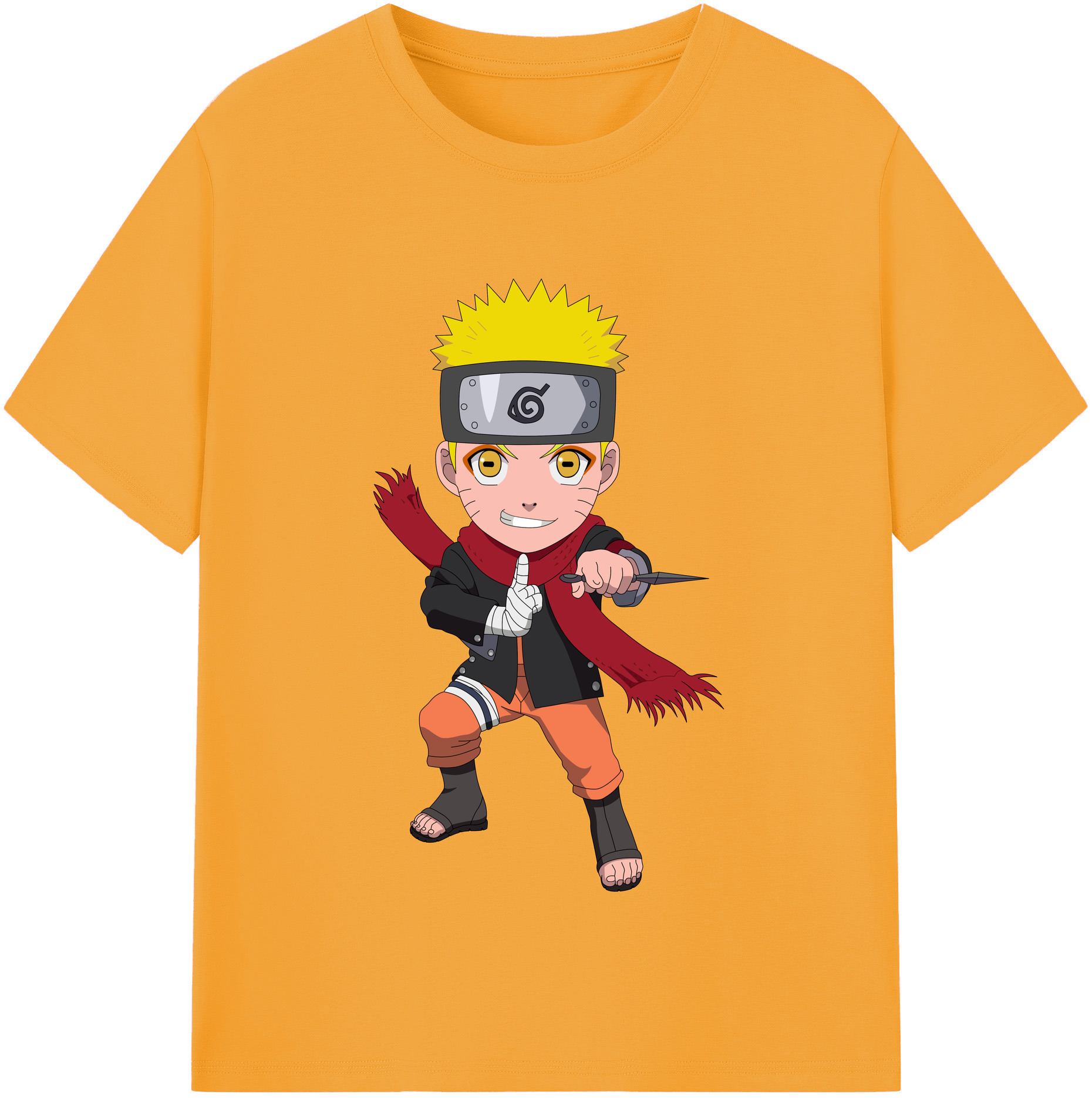 （画像用） NARUTO -ナルト- うずまき ナルト Uzumaki Naruto 綿100％半袖Tシャツ（フロントプリント）