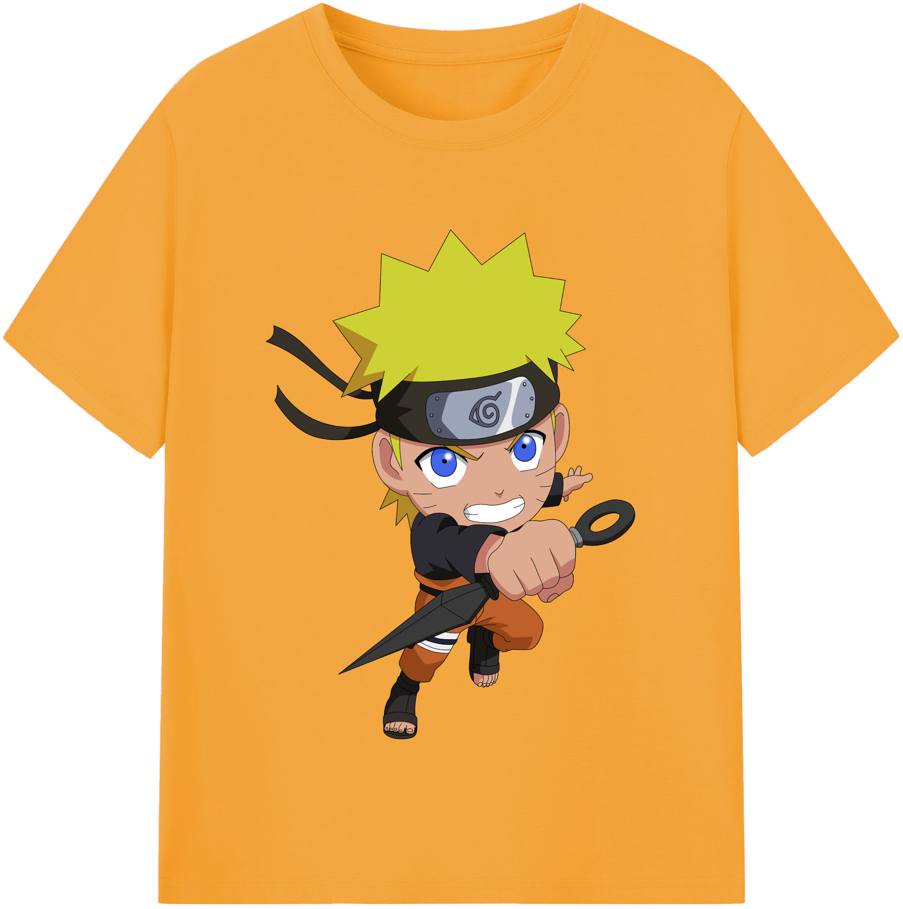 （画像用） NARUTO -ナルト- うずまき ナルト Uzumaki Naruto 綿100％半袖Tシャツ（フロントプリント）