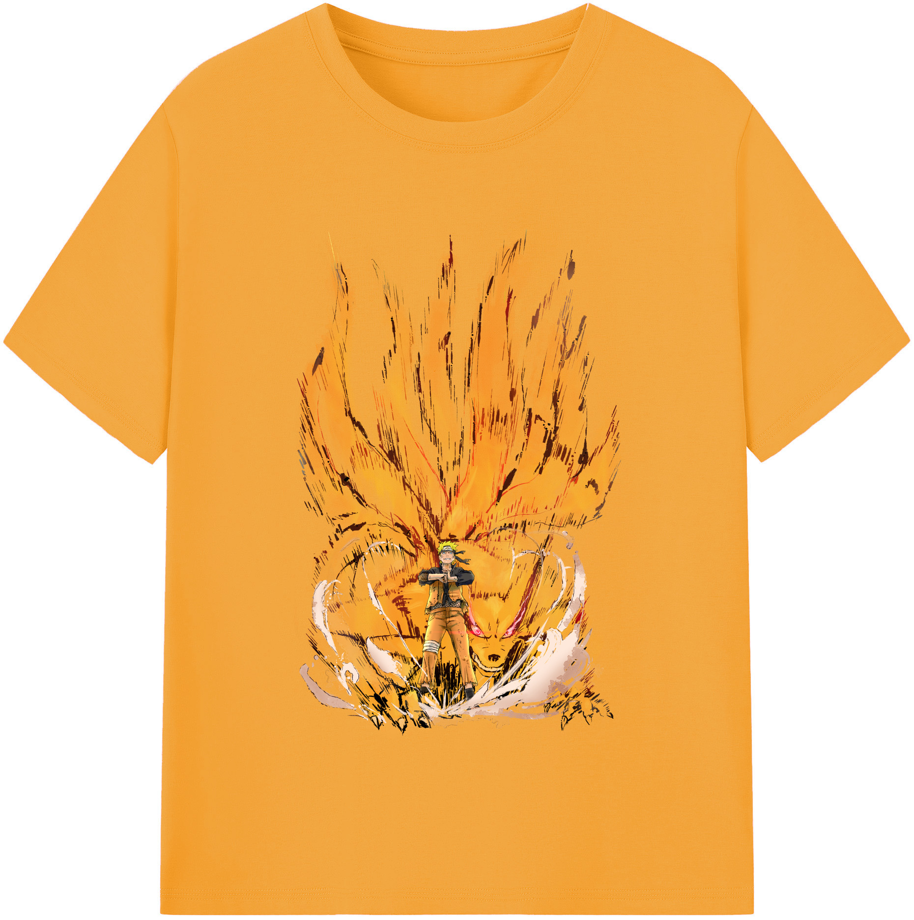 （画像用） NARUTO -ナルト- うずまき ナルト Uzumaki Naruto 綿100％半袖Tシャツ（フロントプリント）