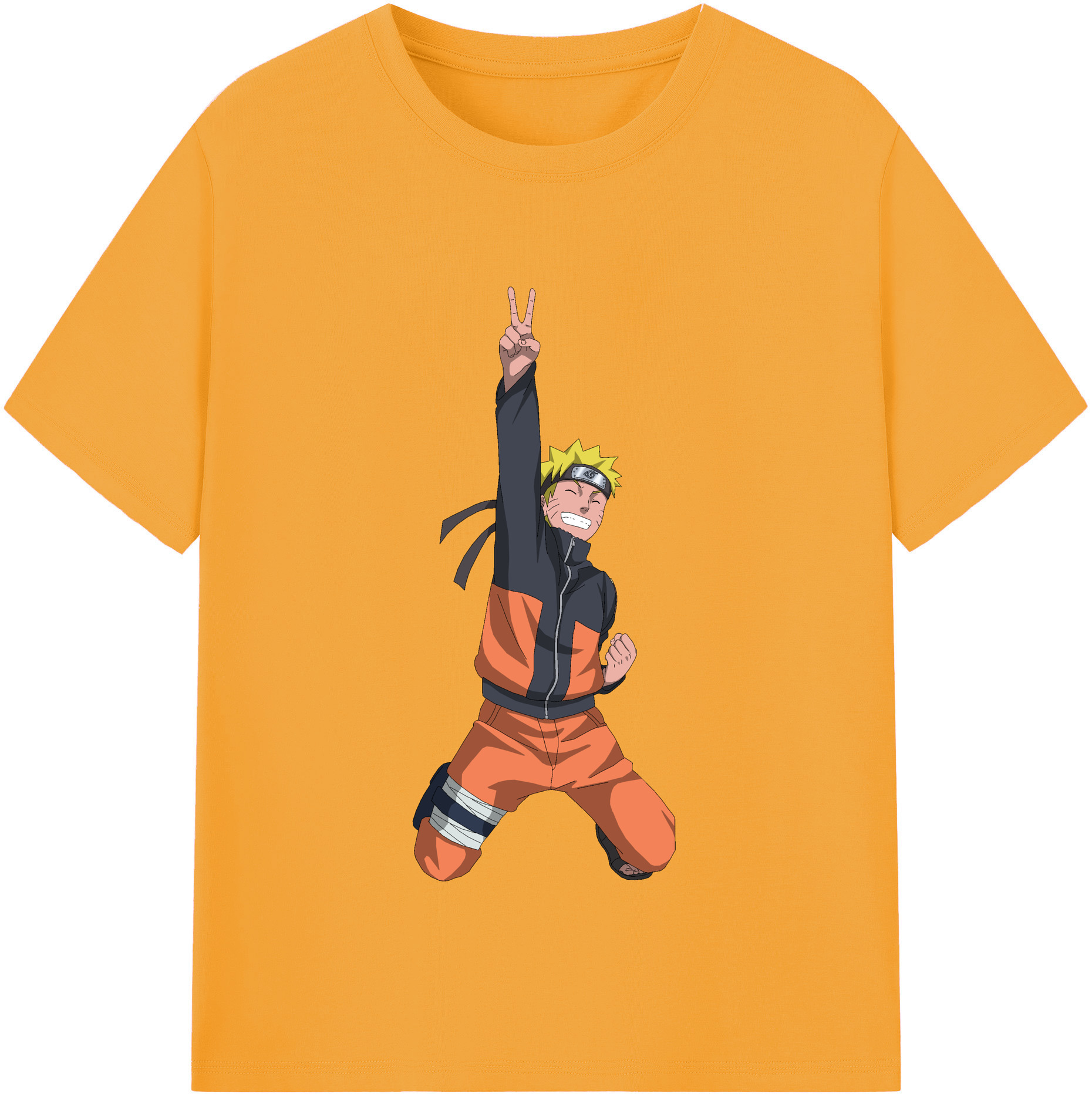 （画像用） NARUTO -ナルト- うずまき ナルト Uzumaki Naruto 綿100％半袖Tシャツ（フロントプリント）