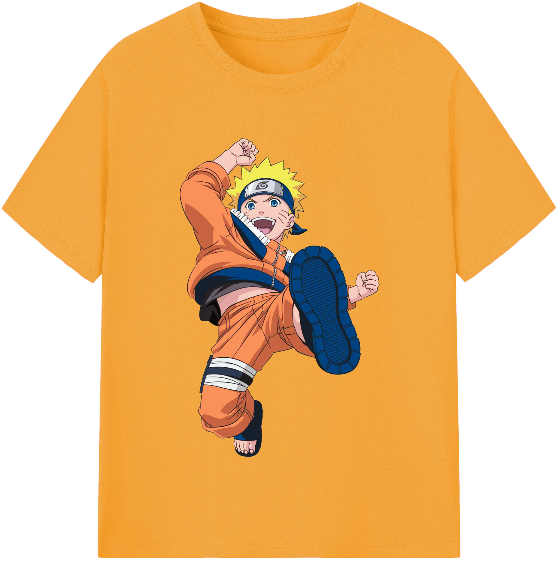 （画像用） NARUTO -ナルト- うずまき ナルト Uzumaki Naruto 綿100％半袖Tシャツ（フロントプリント）