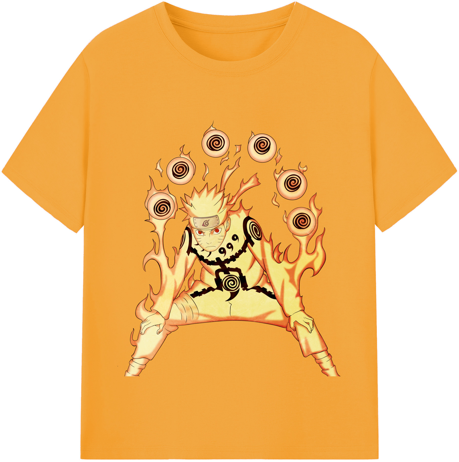 （画像用） NARUTO -ナルト- うずまき ナルト Uzumaki Naruto 綿100％半袖Tシャツ（フロントプリント）