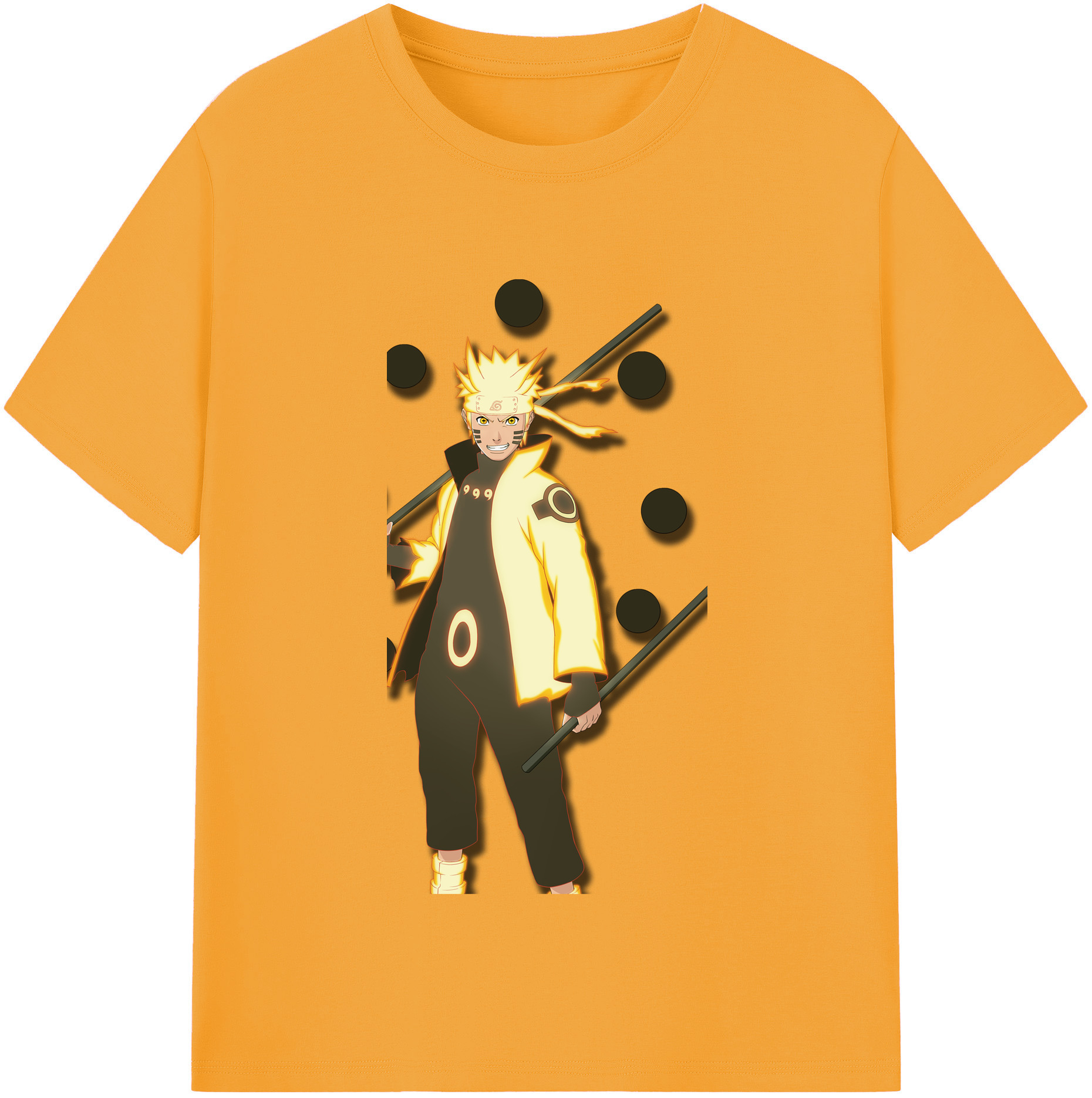 （画像用） NARUTO -ナルト- うずまき ナルト Uzumaki Naruto 綿100％半袖Tシャツ（フロントプリント）