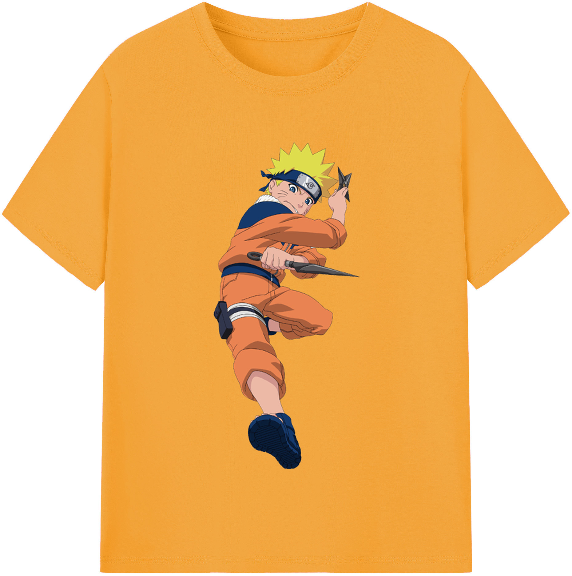 （画像用） NARUTO -ナルト- うずまき ナルト Uzumaki Naruto 綿100％半袖Tシャツ（フロントプリント）