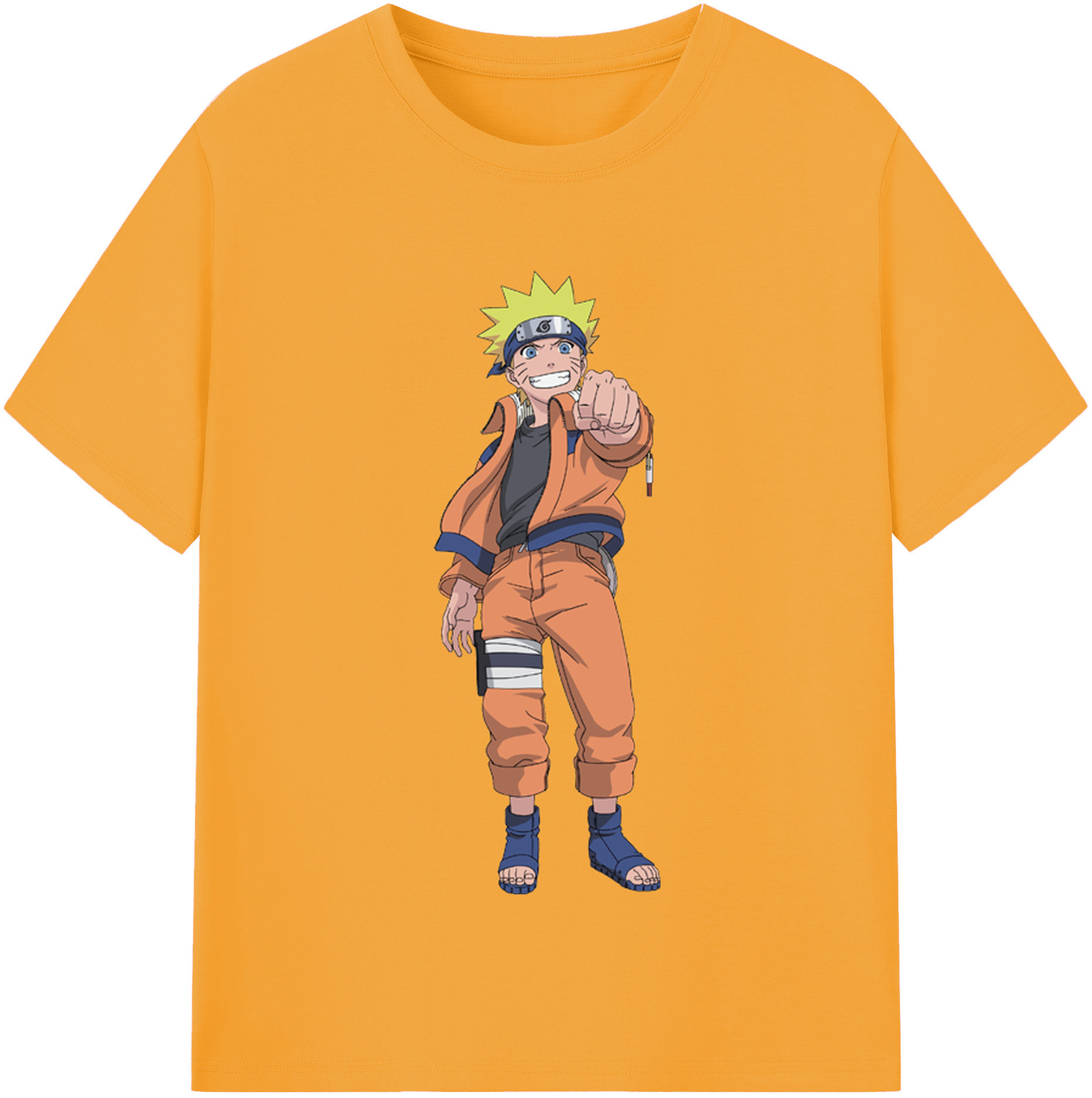（画像用） NARUTO -ナルト- うずまき ナルト Uzumaki Naruto 綿100％半袖Tシャツ（フロントプリント）