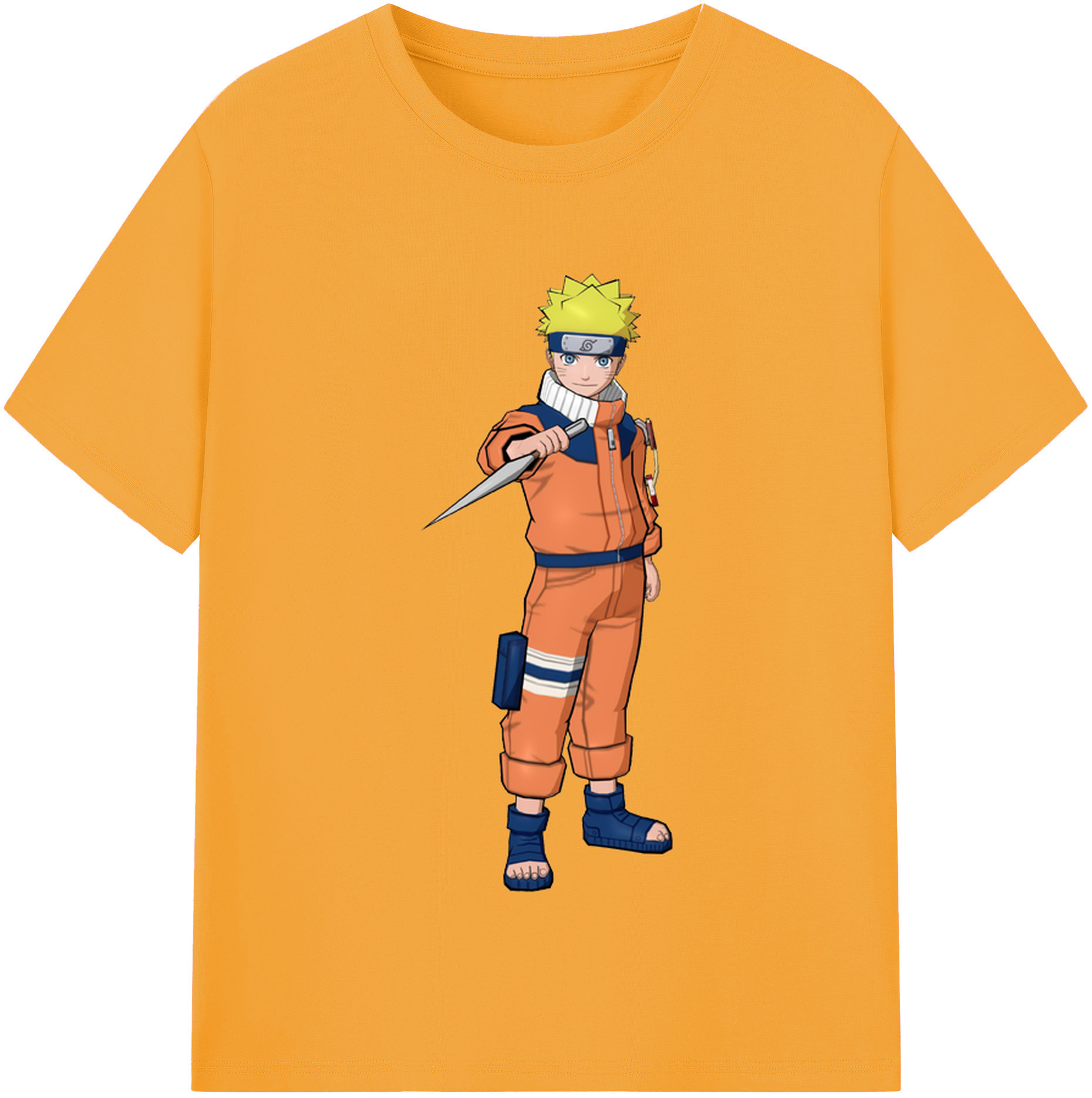 （画像用） NARUTO -ナルト- うずまき ナルト Uzumaki Naruto 綿100％半袖Tシャツ（フロントプリント）