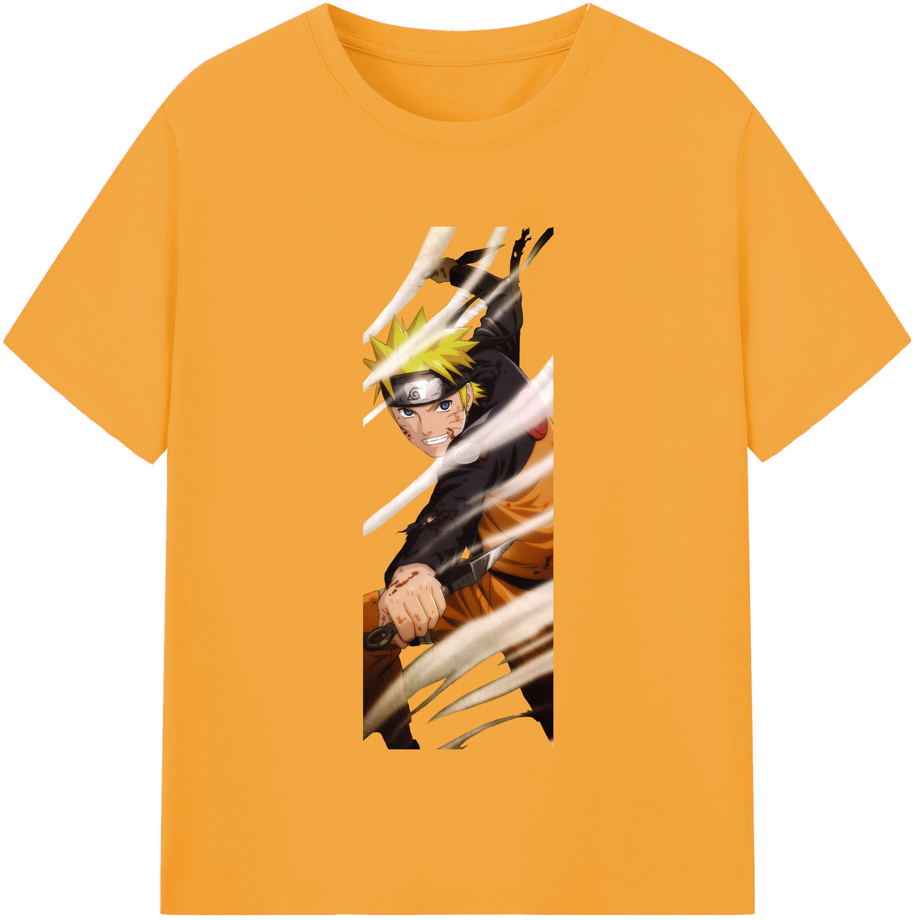 （画像用） NARUTO -ナルト- うずまき ナルト Uzumaki Naruto 綿100％半袖Tシャツ（フロントプリント）
