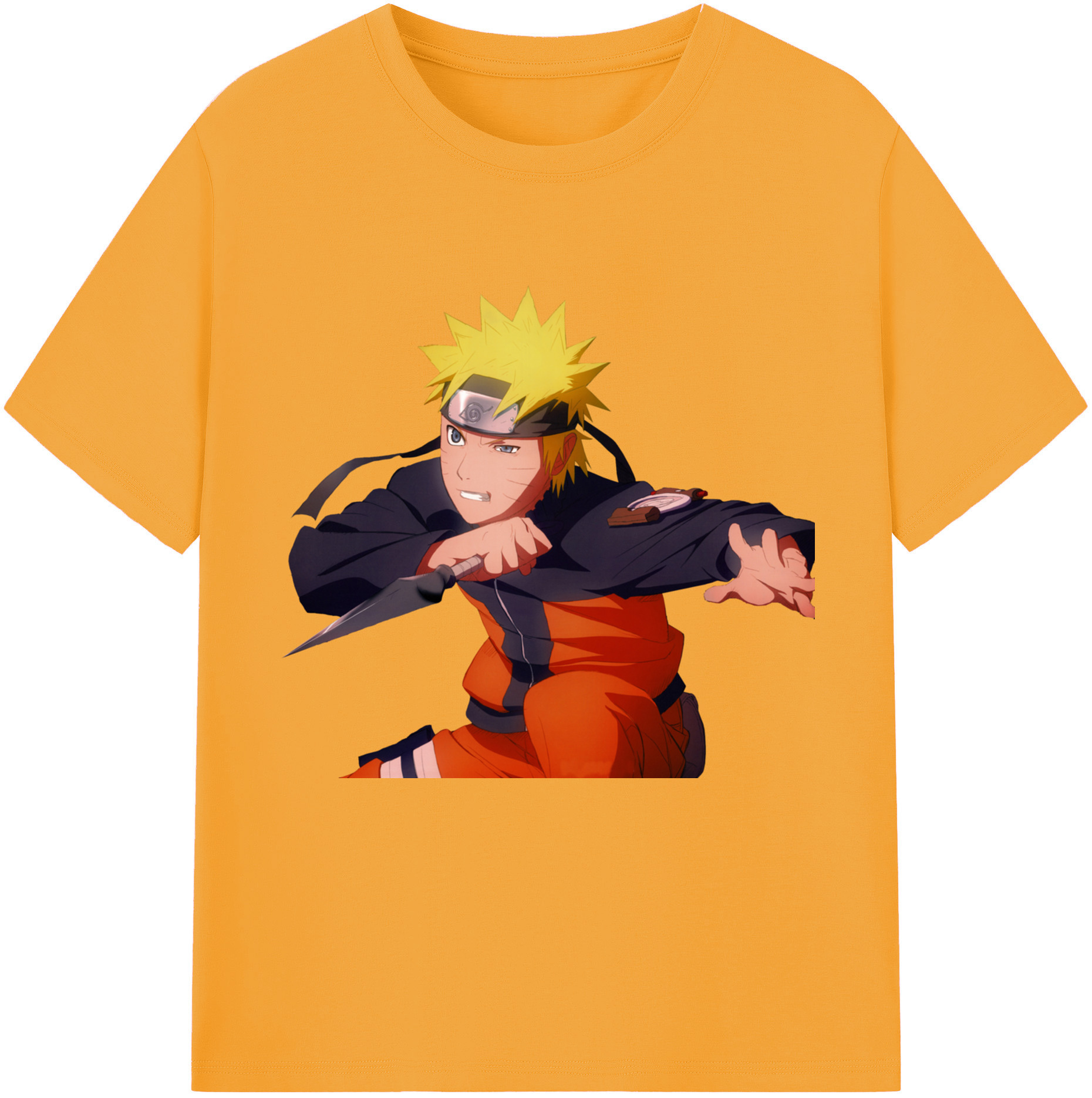 （画像用） NARUTO -ナルト- うずまき ナルト Uzumaki Naruto 綿100％半袖Tシャツ（フロントプリント）