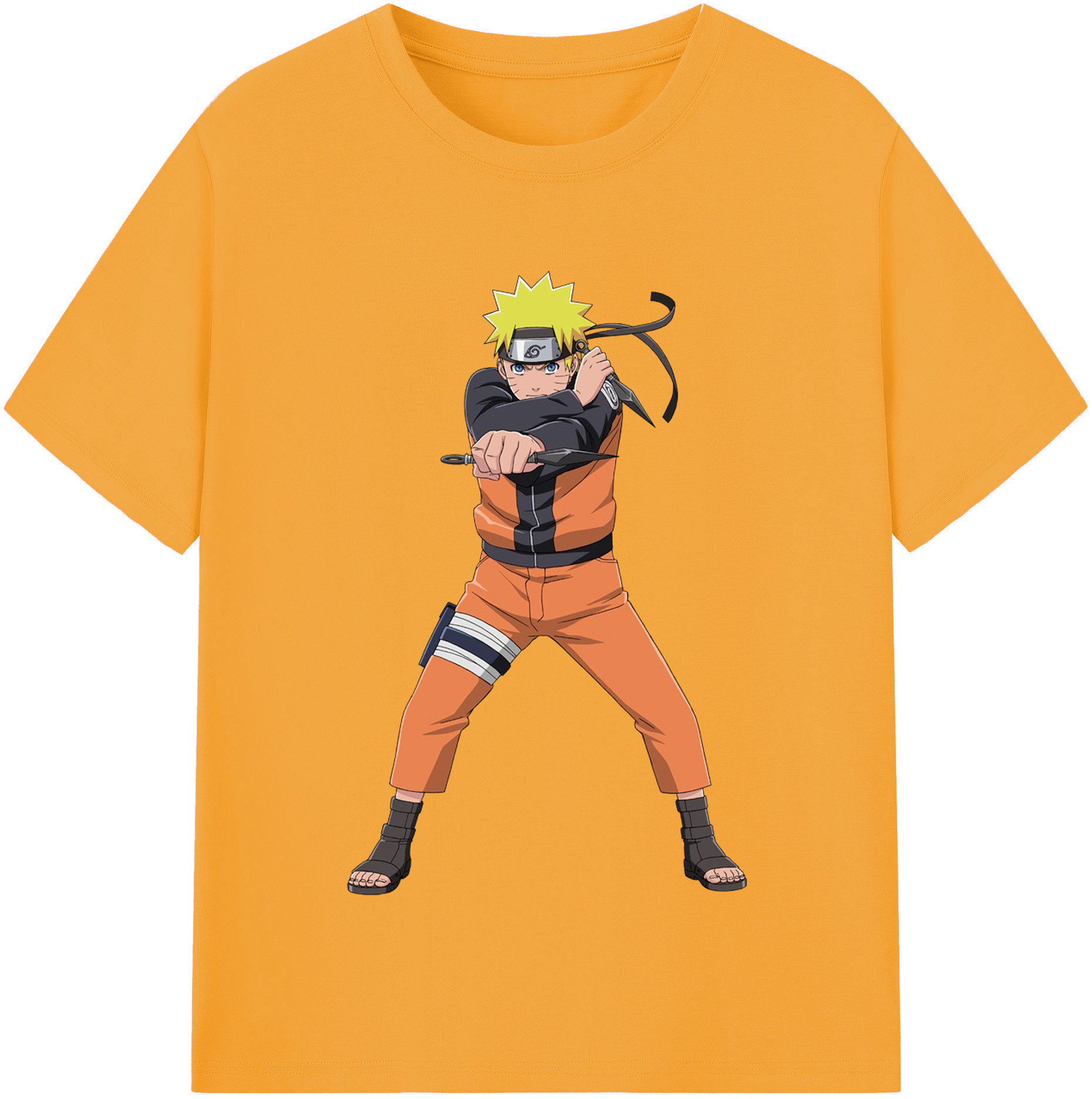 （画像用） NARUTO -ナルト- うずまき ナルト Uzumaki Naruto 綿100％半袖Tシャツ（フロントプリント）