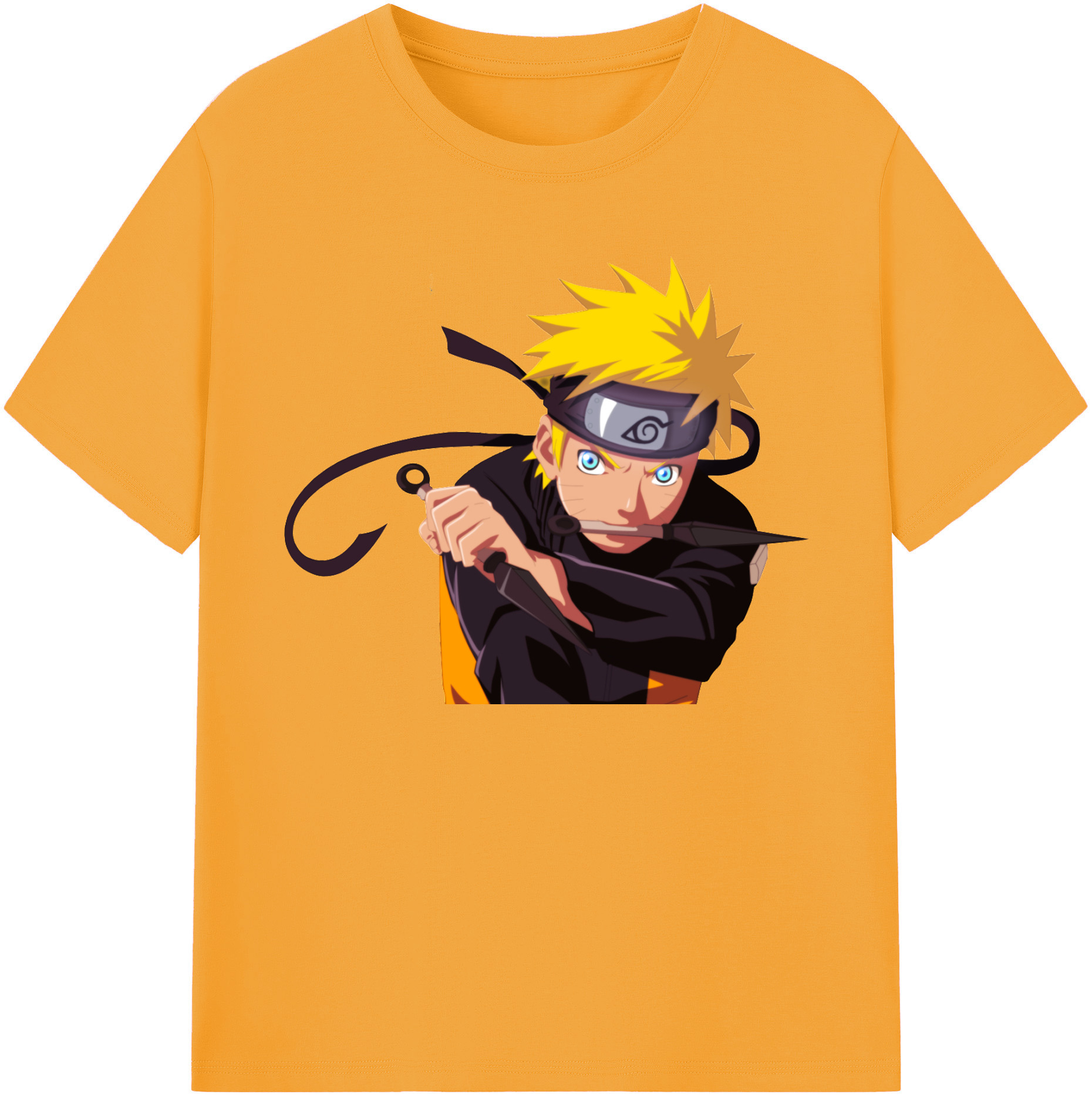 （画像用） NARUTO -ナルト- うずまき ナルト Uzumaki Naruto 綿100％半袖Tシャツ（フロントプリント）