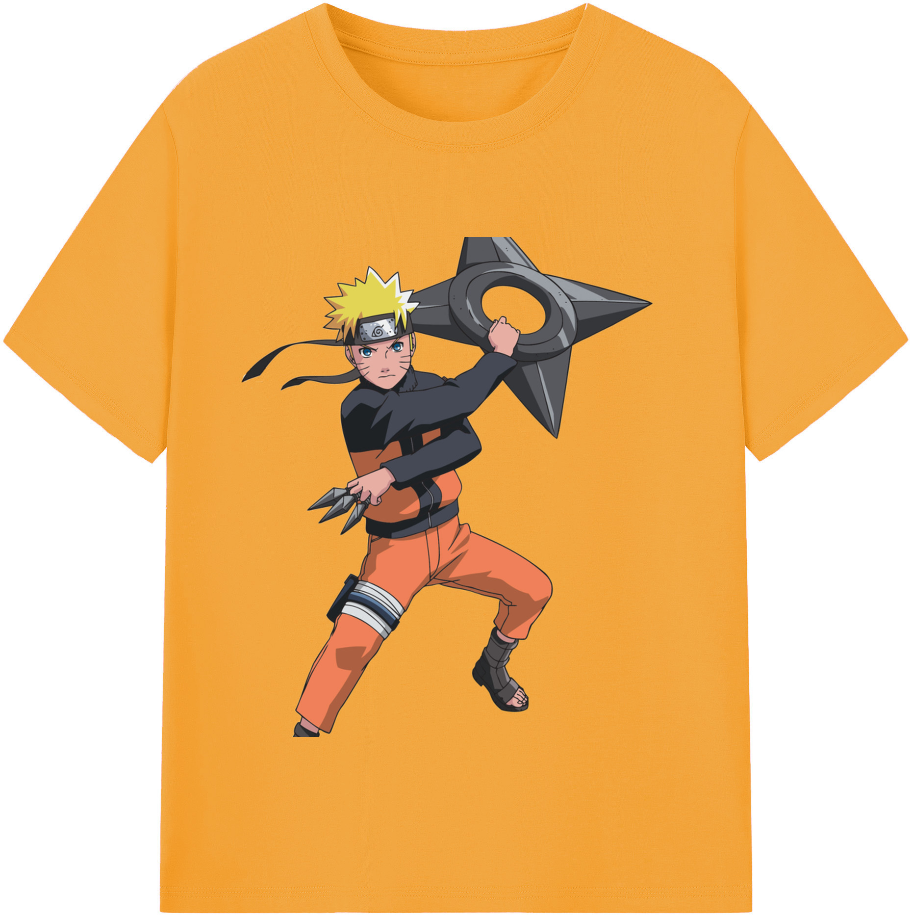 （画像用） NARUTO -ナルト- うずまき ナルト Uzumaki Naruto 綿100％半袖Tシャツ（フロントプリント）