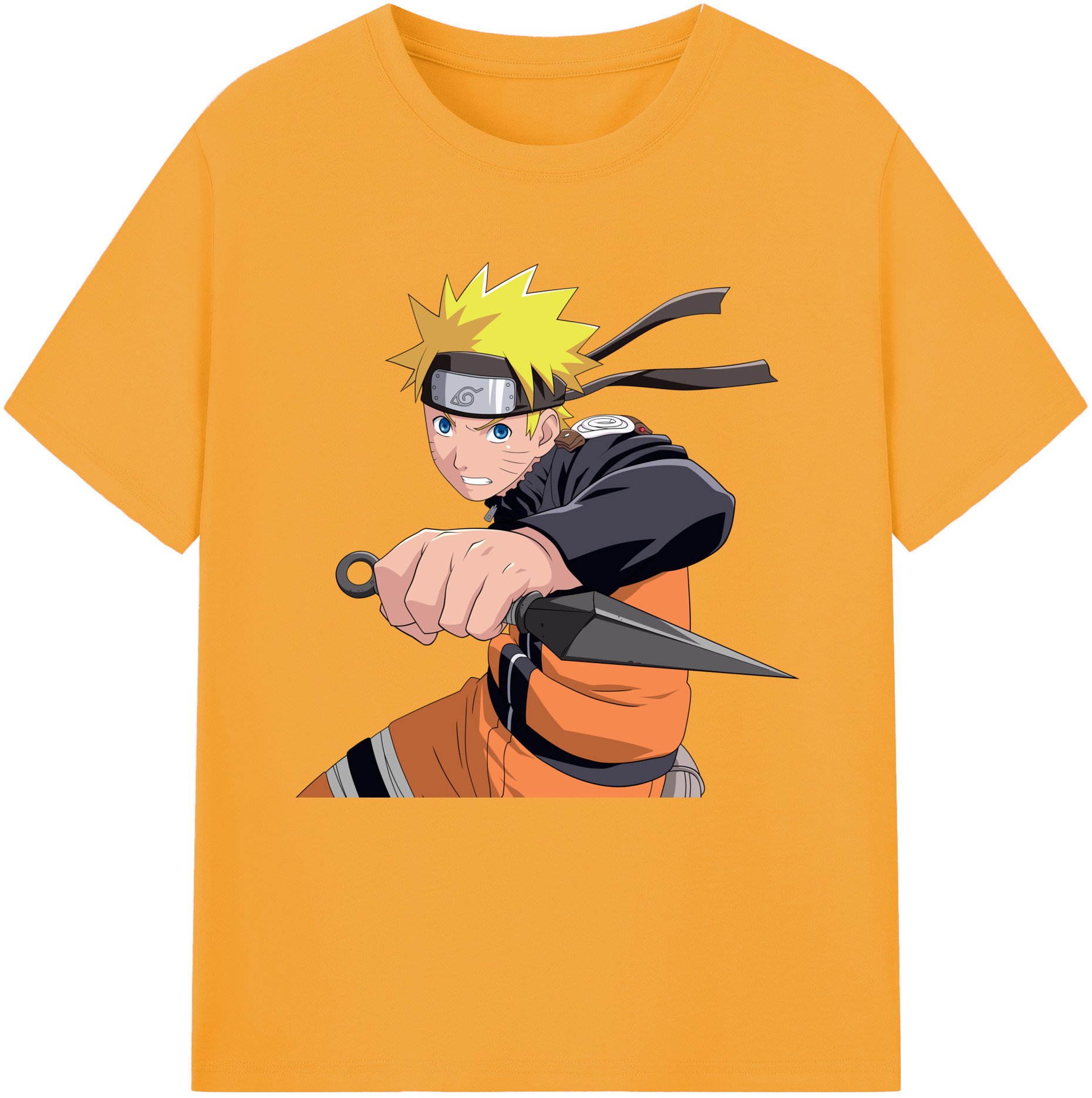 （画像用） NARUTO -ナルト- うずまき ナルト Uzumaki Naruto 綿100％半袖Tシャツ（フロントプリント）