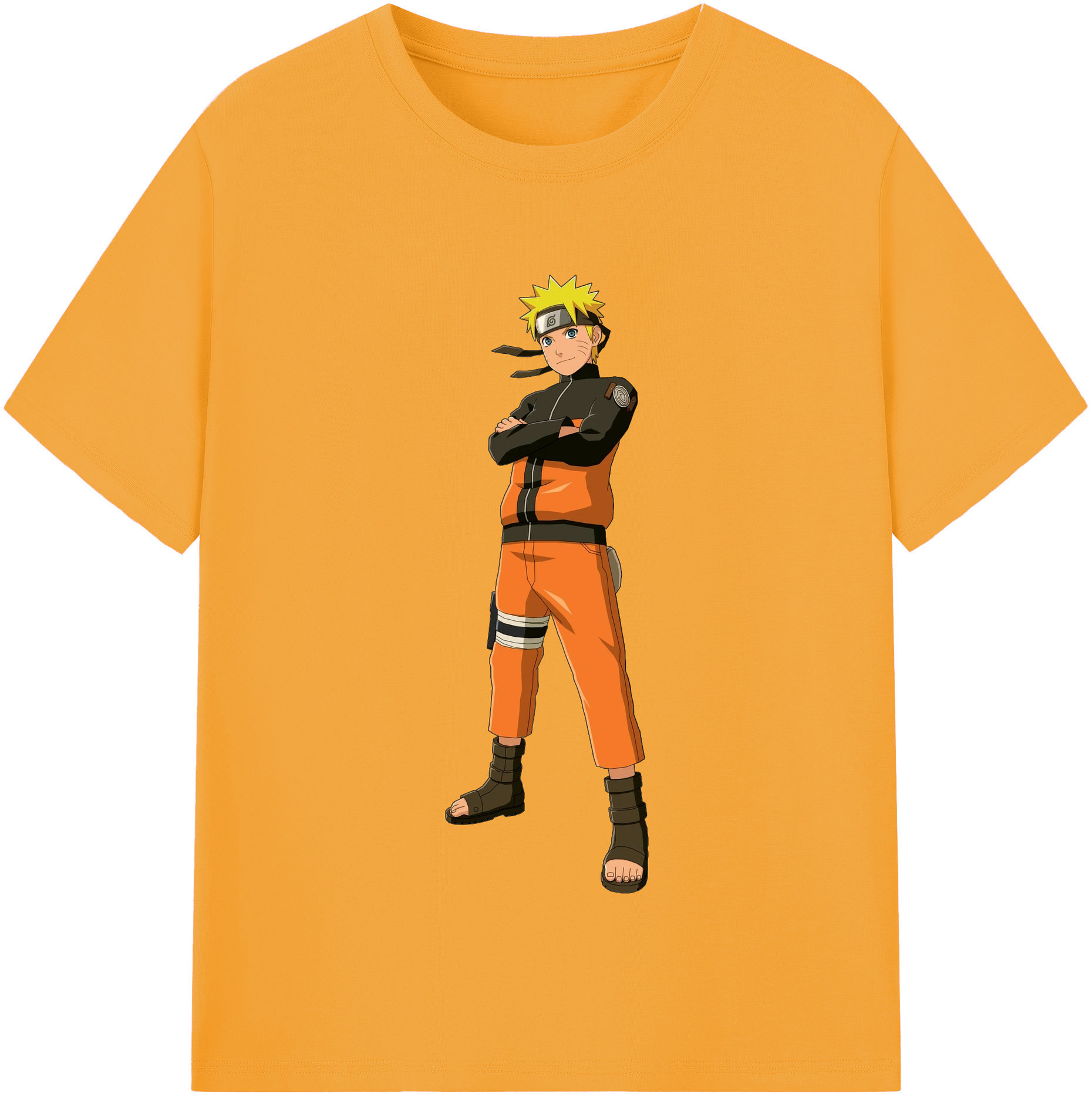 （画像用） NARUTO -ナルト- うずまき ナルト Uzumaki Naruto 綿100％半袖Tシャツ（フロントプリント）