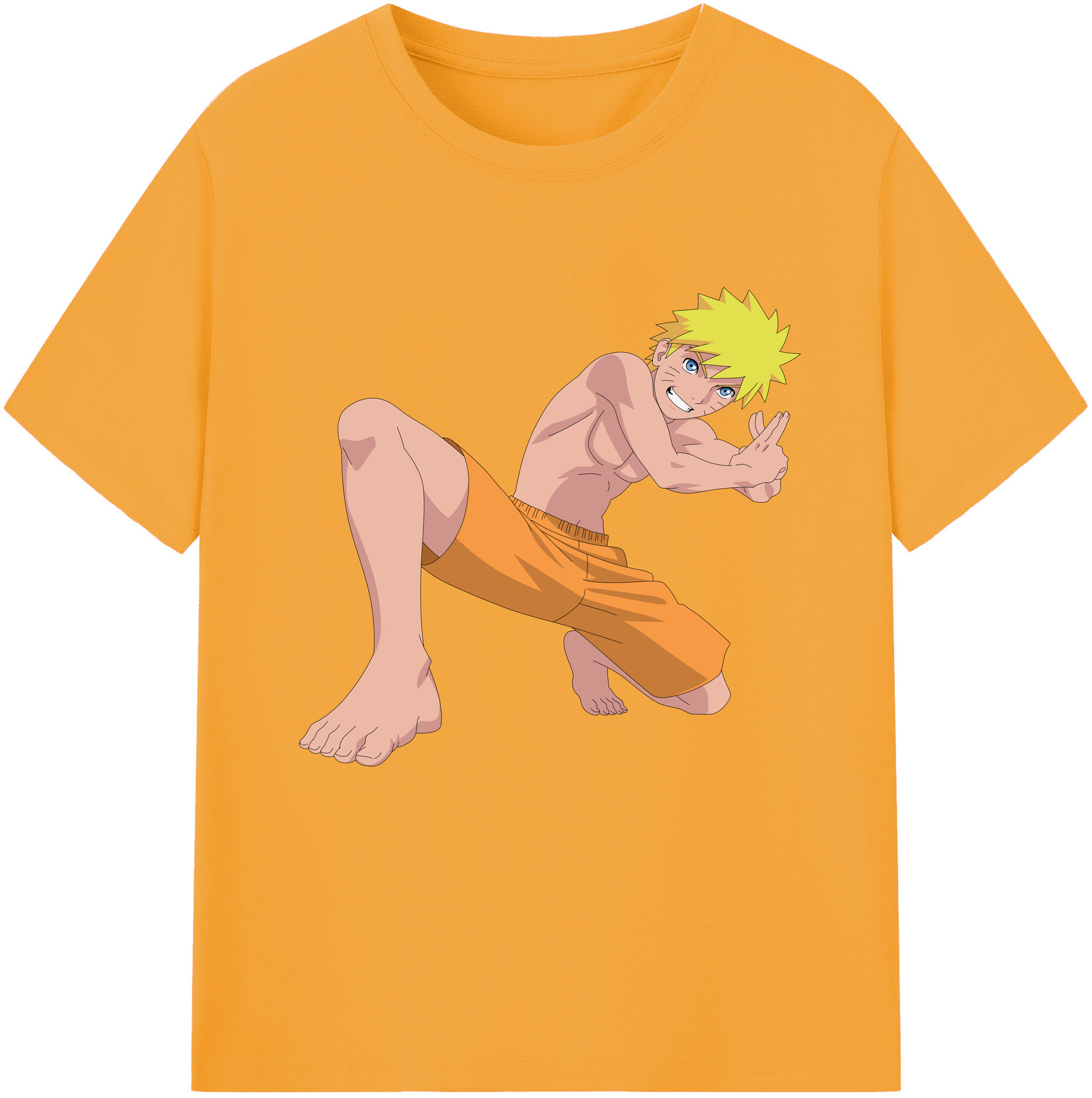 （画像用） NARUTO -ナルト- うずまき ナルト Uzumaki Naruto 綿100％半袖Tシャツ（フロントプリント）