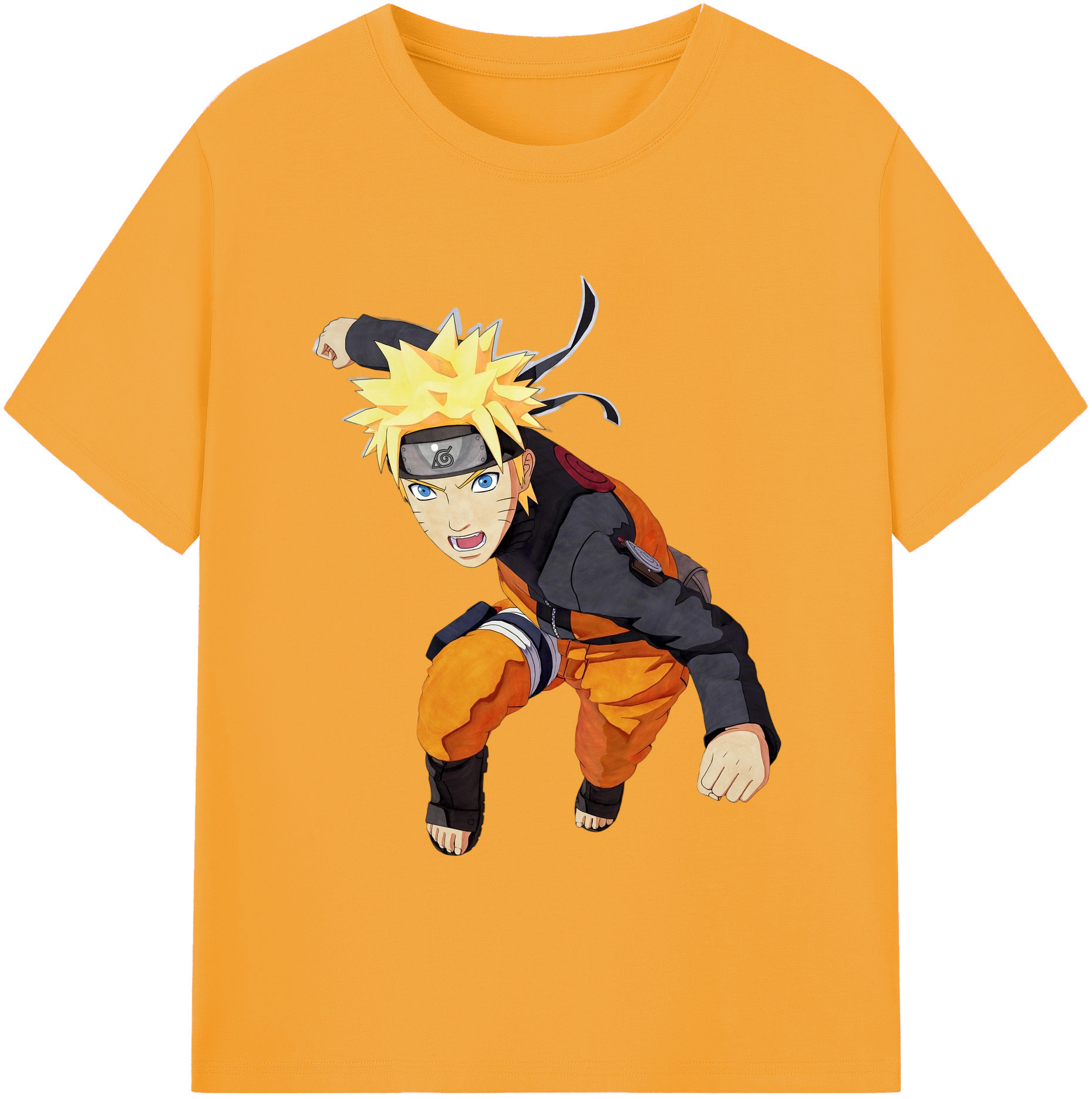 （画像用） NARUTO -ナルト- うずまき ナルト Uzumaki Naruto 綿100％半袖Tシャツ（フロントプリント）