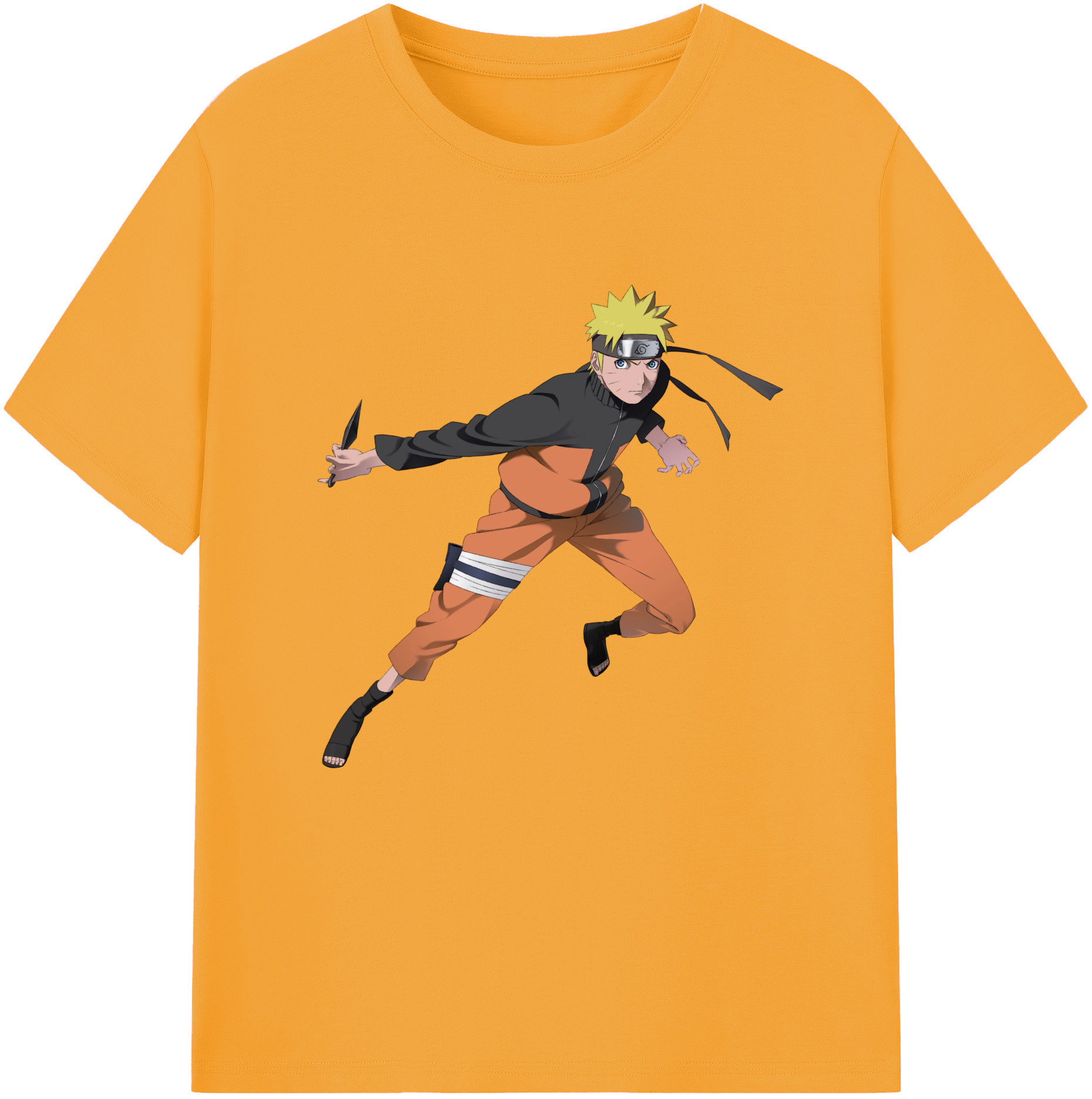 （画像用） NARUTO -ナルト- うずまき ナルト Uzumaki Naruto 綿100％半袖Tシャツ（フロントプリント）
