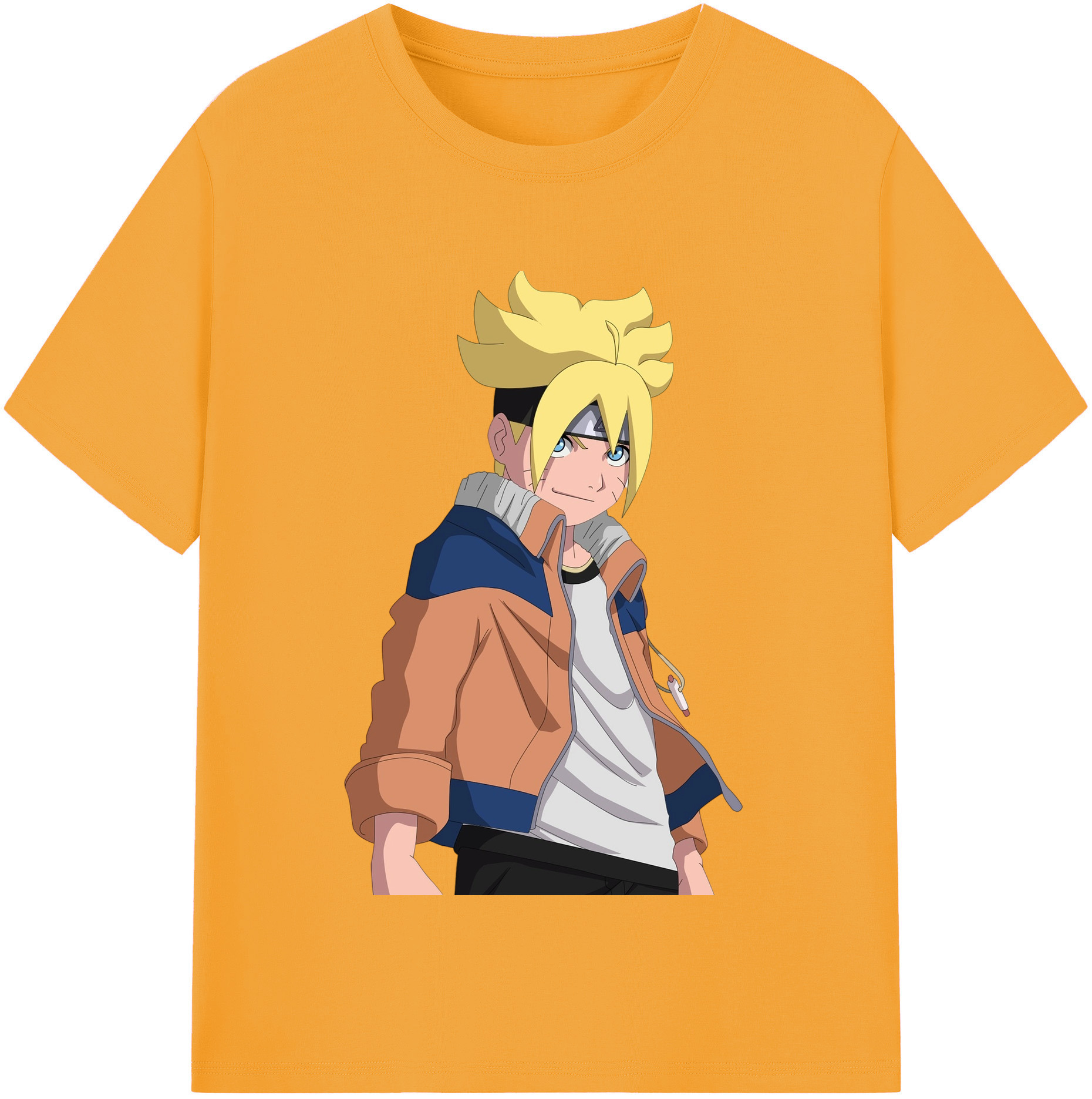 （画像用） NARUTO -ナルト- うずまき ナルト Uzumaki Naruto 綿100％半袖Tシャツ（フロントプリント）