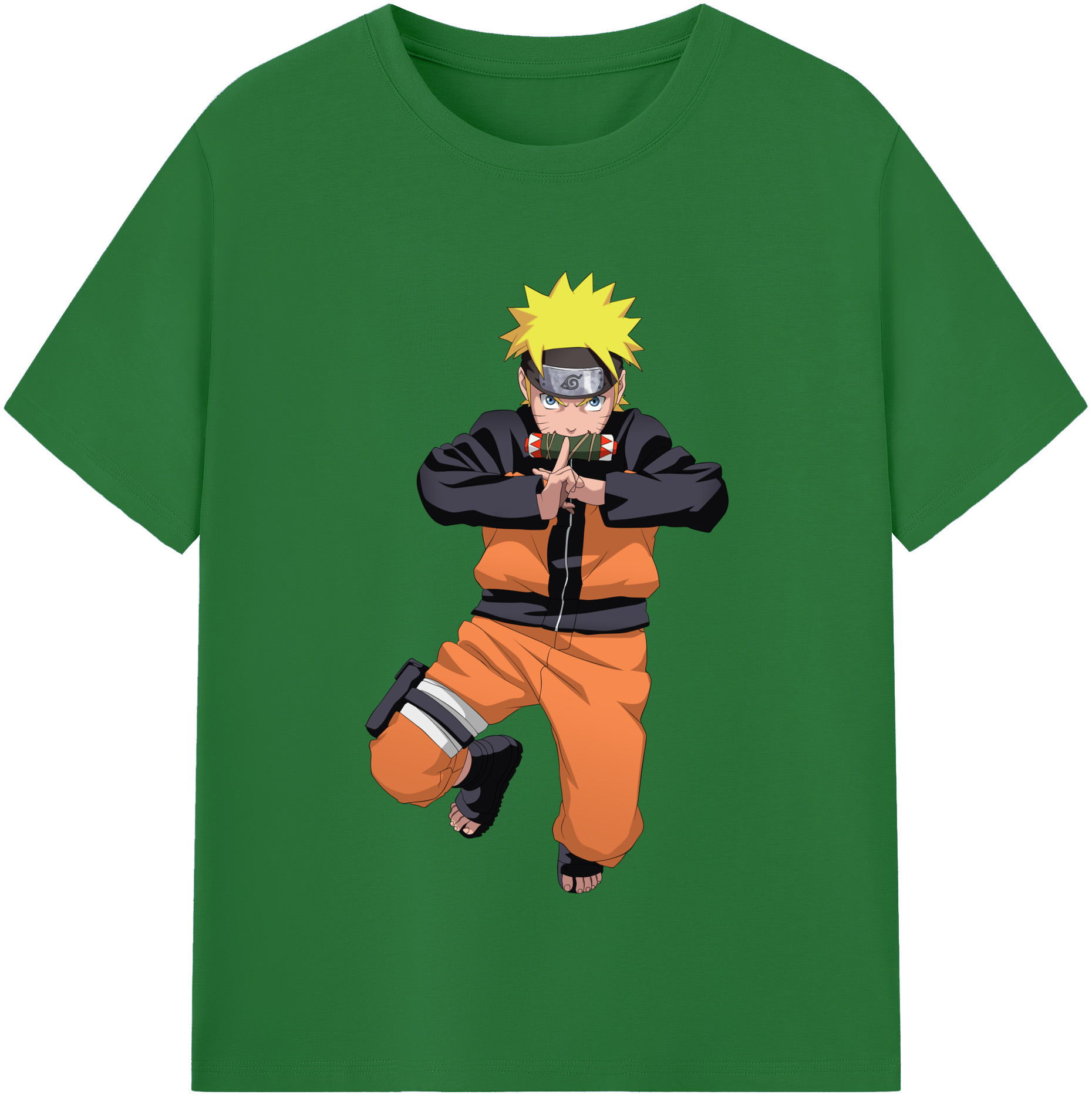 （画像用） NARUTO -ナルト- うずまき ナルト Uzumaki Naruto 綿100％半袖Tシャツ（フロントプリント）